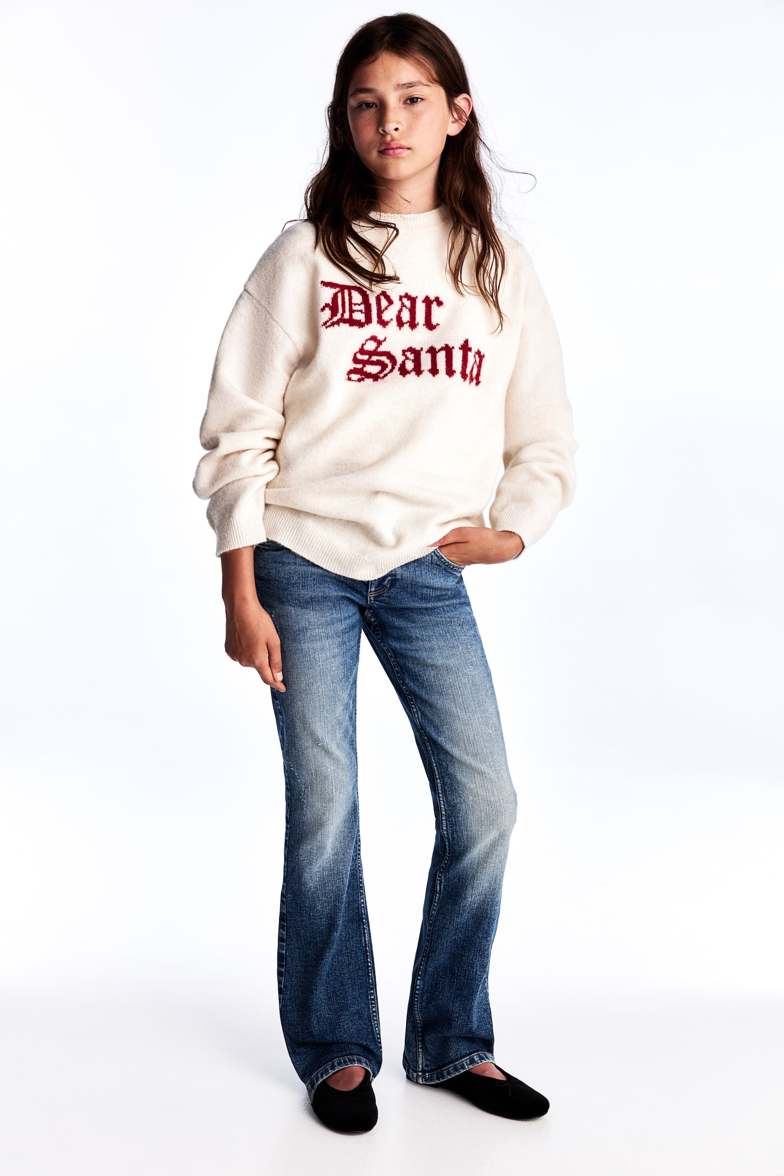 Loose-fit jumper - White/Dear Santa/Greige/Powder pink/Navy blue/Team 15 - 1