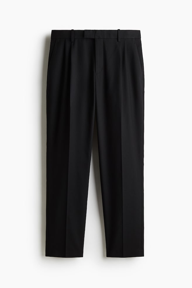 Geklede broek van linnenmix Regular Fit - Zwart - 1