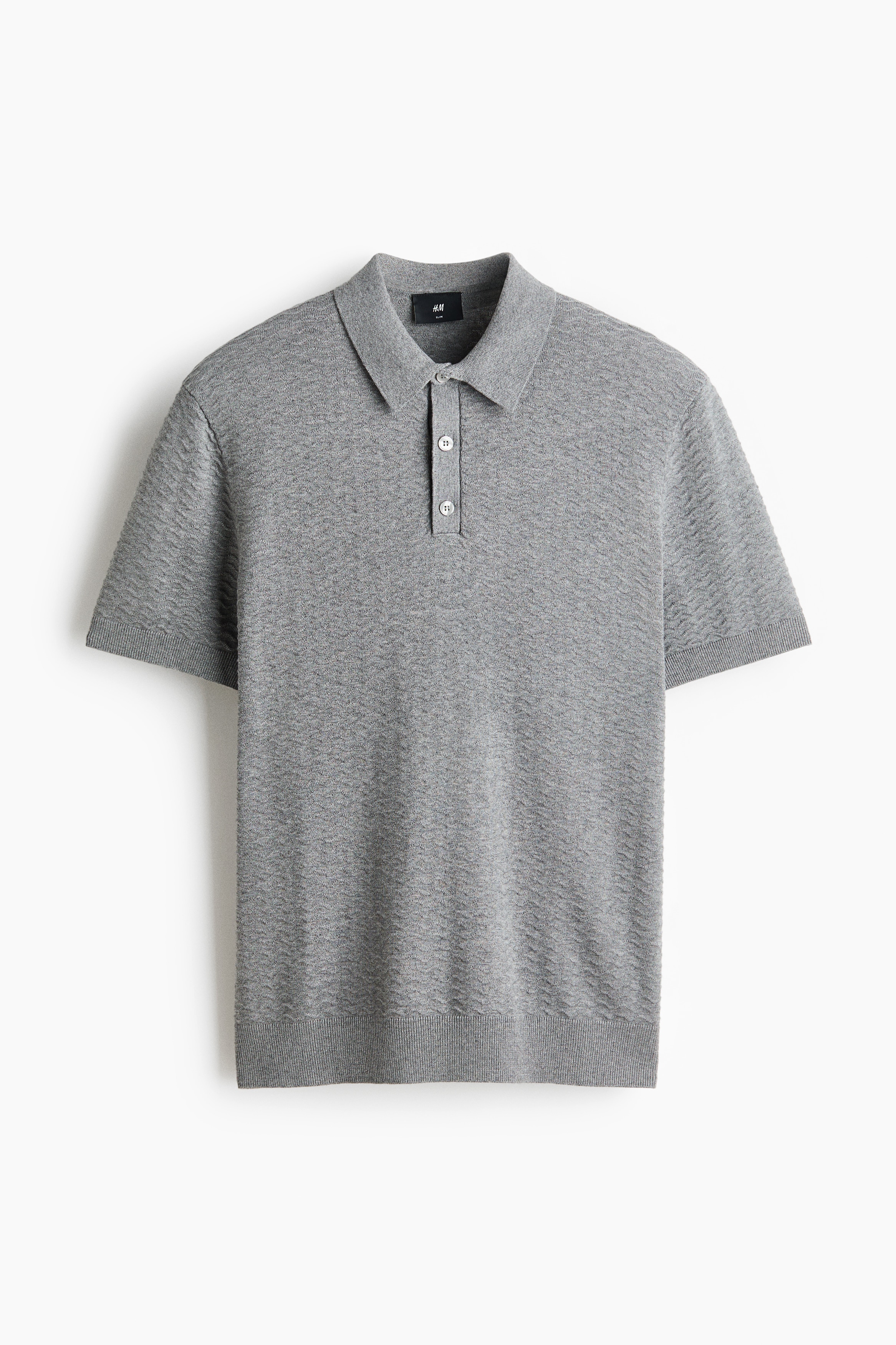 Polo majica Slim Fit - Siva/Bela/Crna