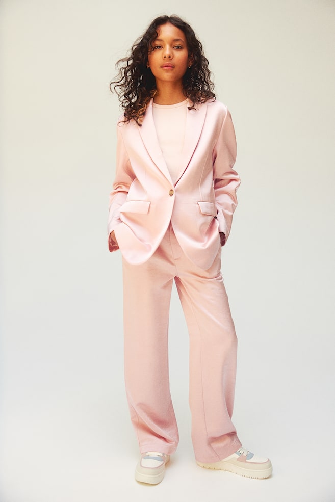 Tailored satin trousers - Light pink - 4
