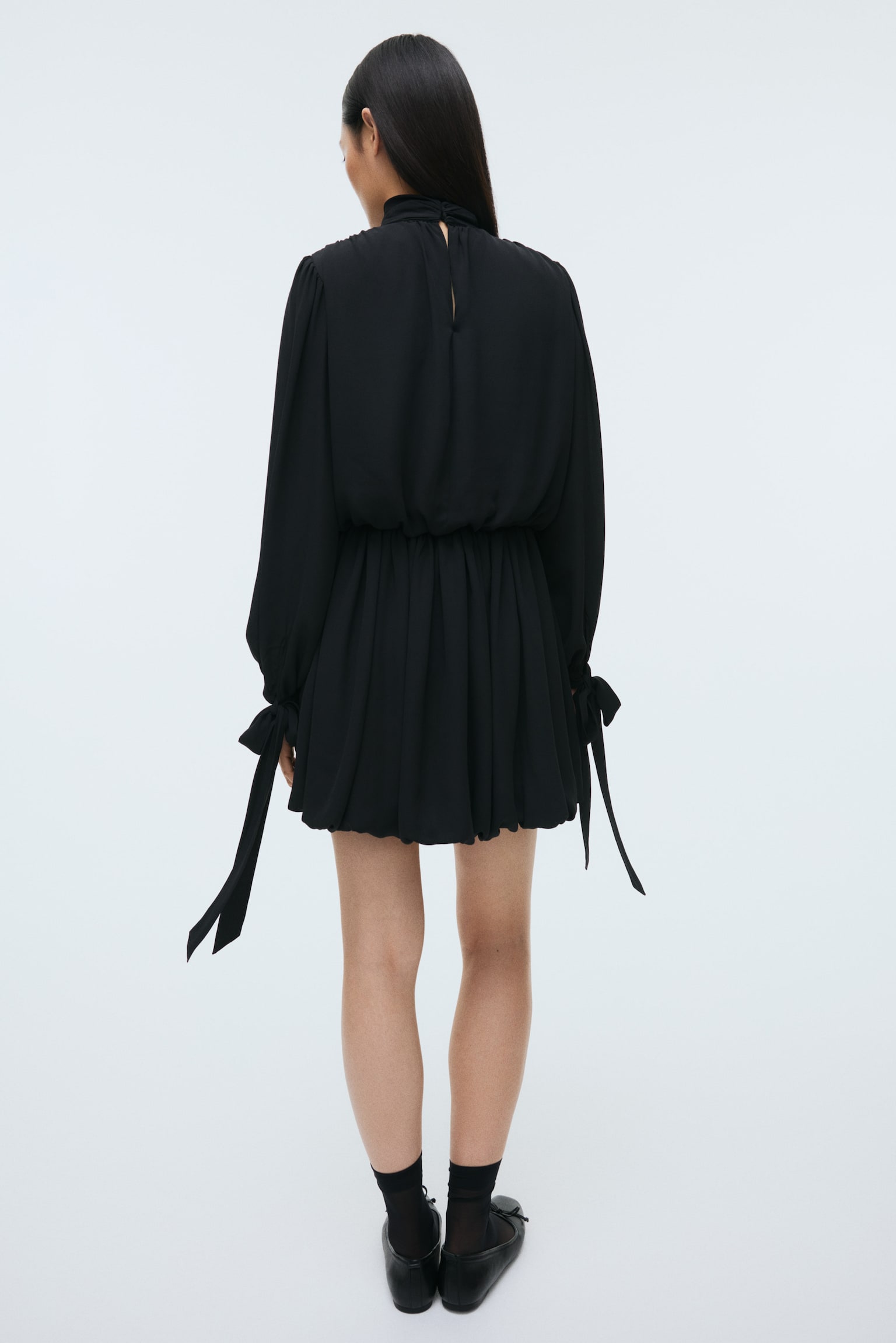 Bow-detail dress - Black - 4