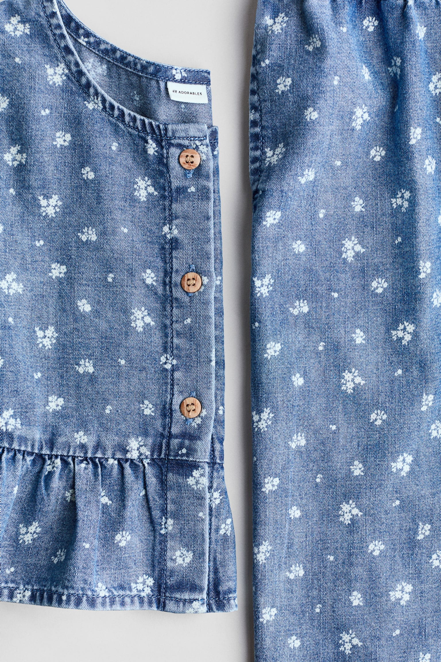 2-Piece Printed Denim Set - Denim blue/floral - 3