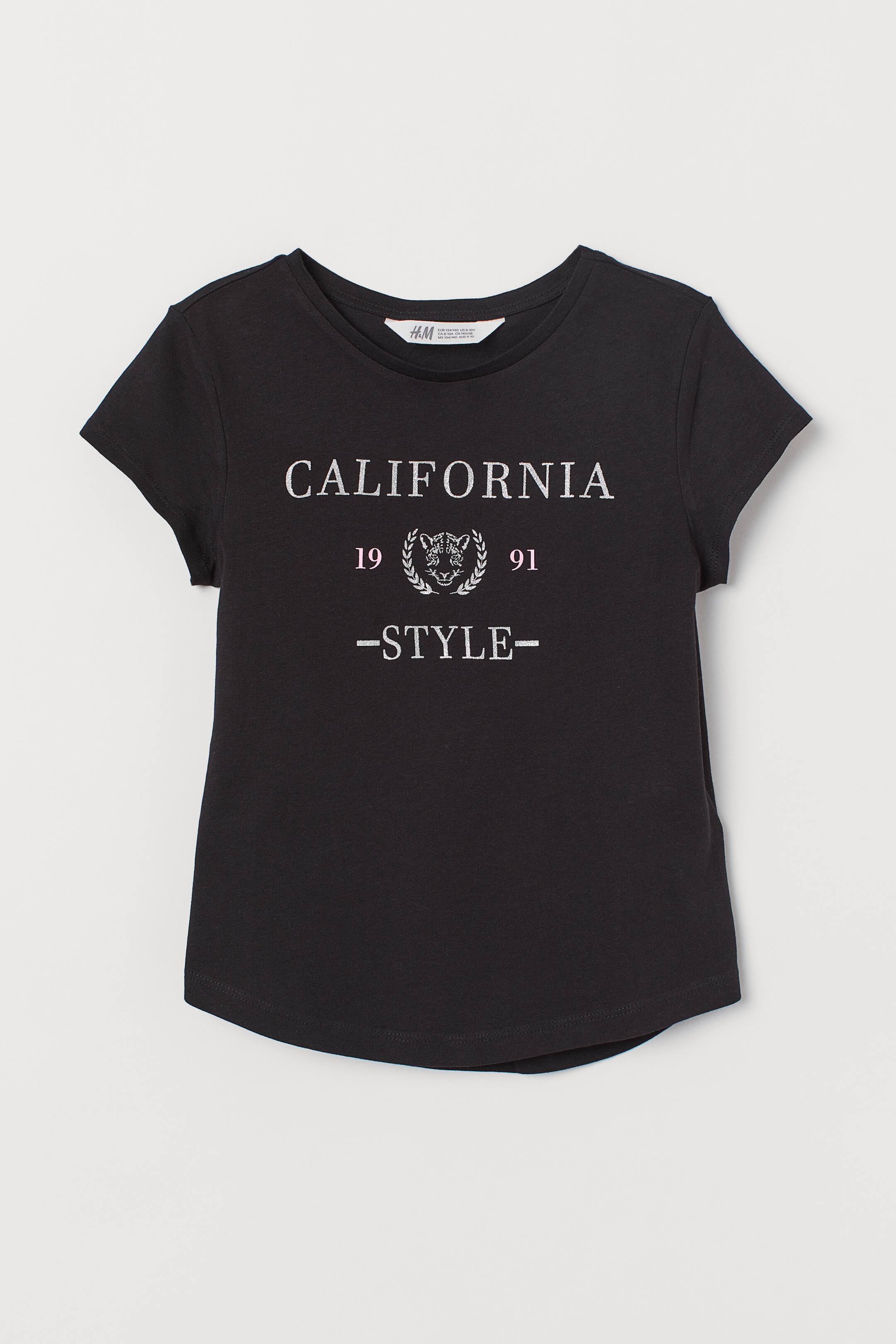 Größeres Bild ansehen: T-Shirt mit Druck - Schwarz/California - Kids | H&M DE 1