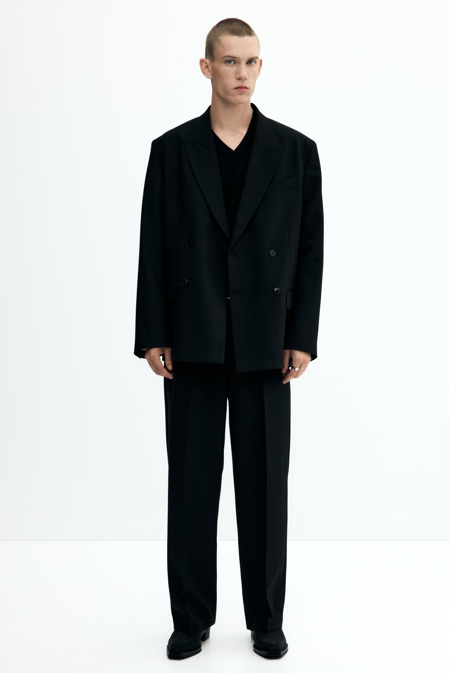 Loose Fit Tailored trousers - Black/Glittery - 6