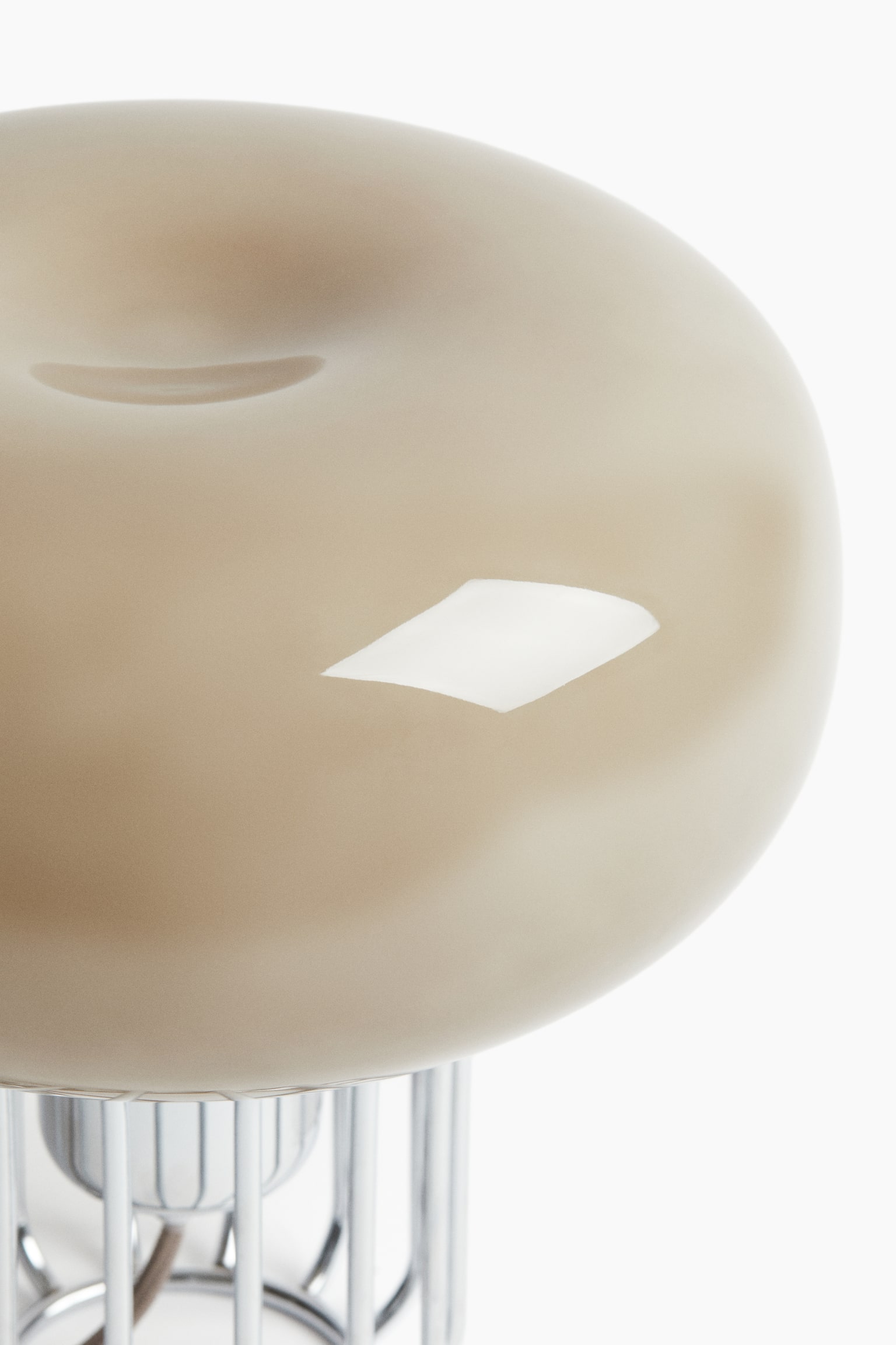 Tischleuchte aus Glas - Mattbeige - 4