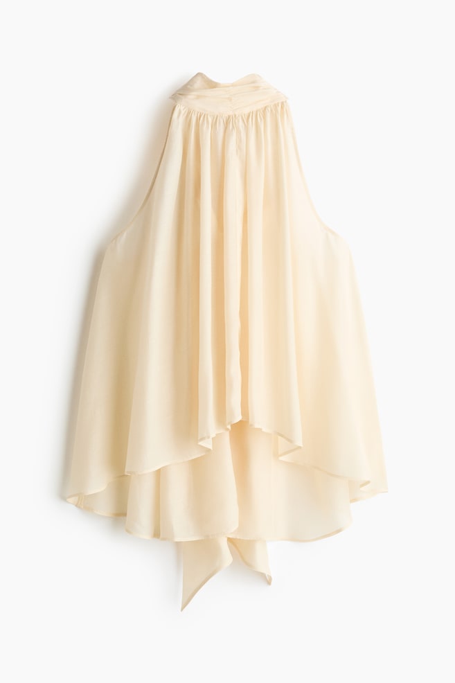 Sleeveless Cupro-Blend Top - Pale yellow - 1
