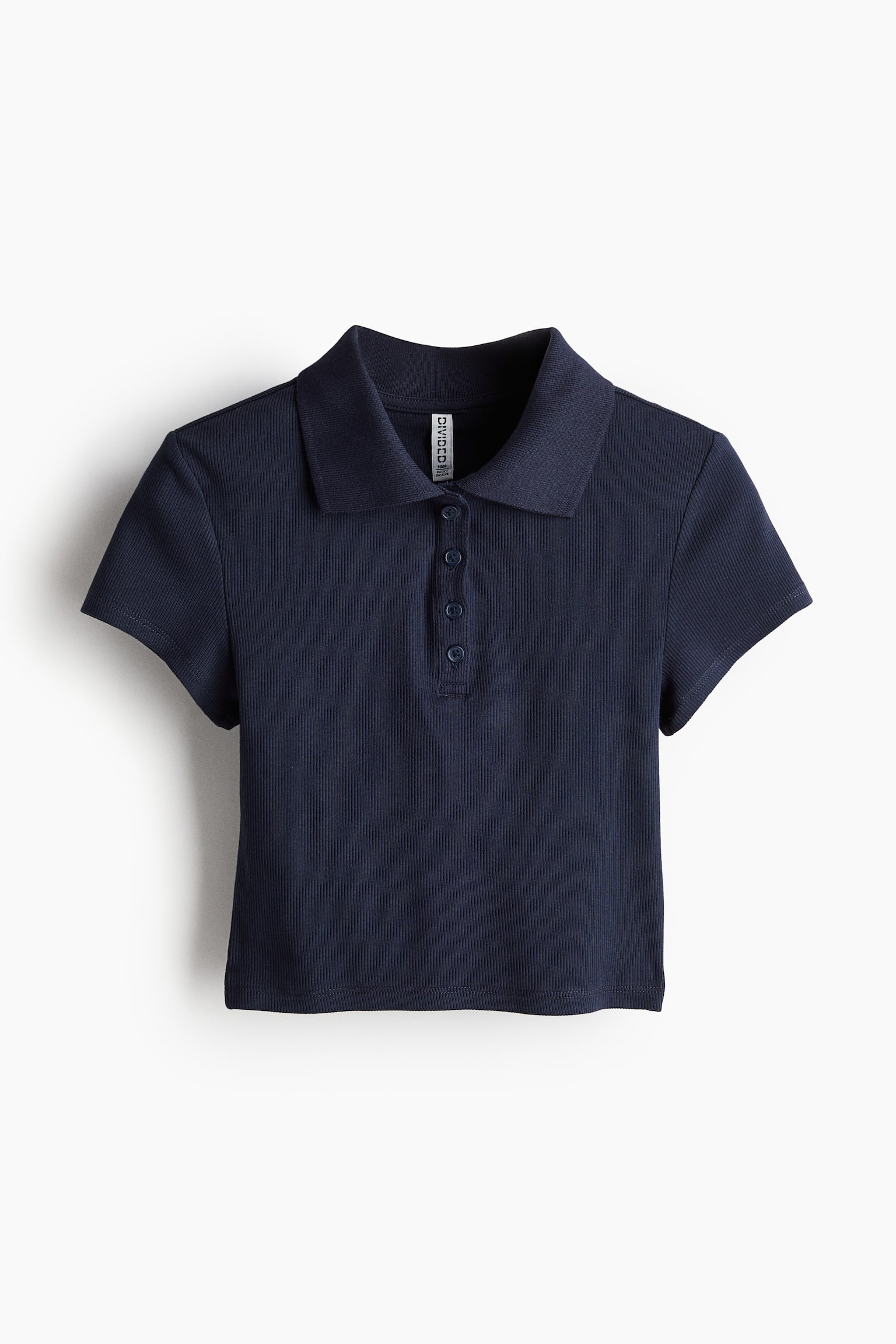 Ribbed polo shirt - Navy blue/Light dusty pink/White/Light turquoise/Black/Light blue - 2