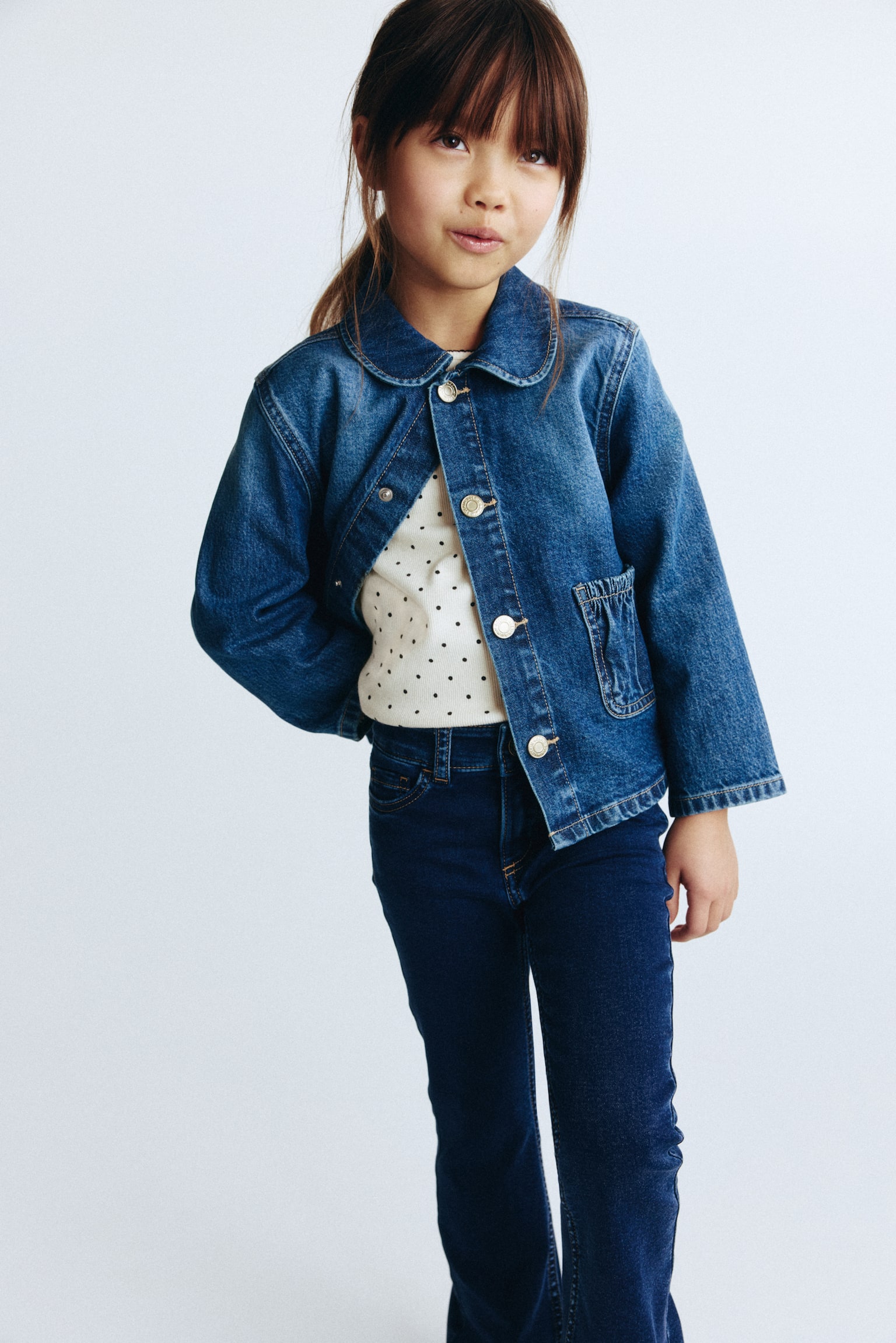 Super Soft Flared Leg Jeans - Dark denim blue/Light denim blue/Denim blue - 3