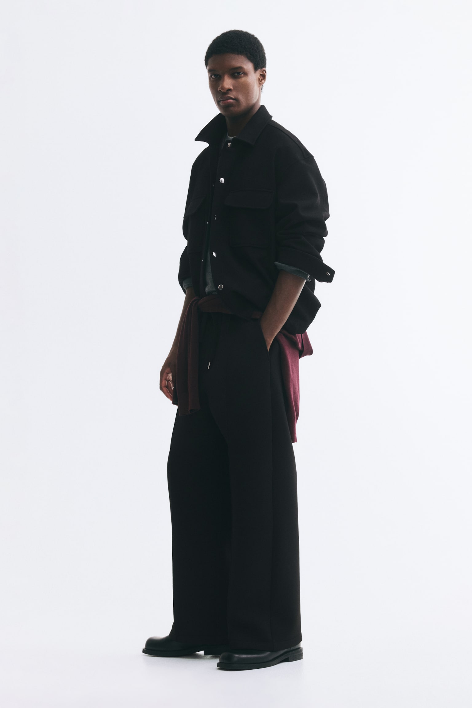 Мужские брюки H&M Relaxed-Fit Tailored-Look, цвет: Чёрный — фото 5