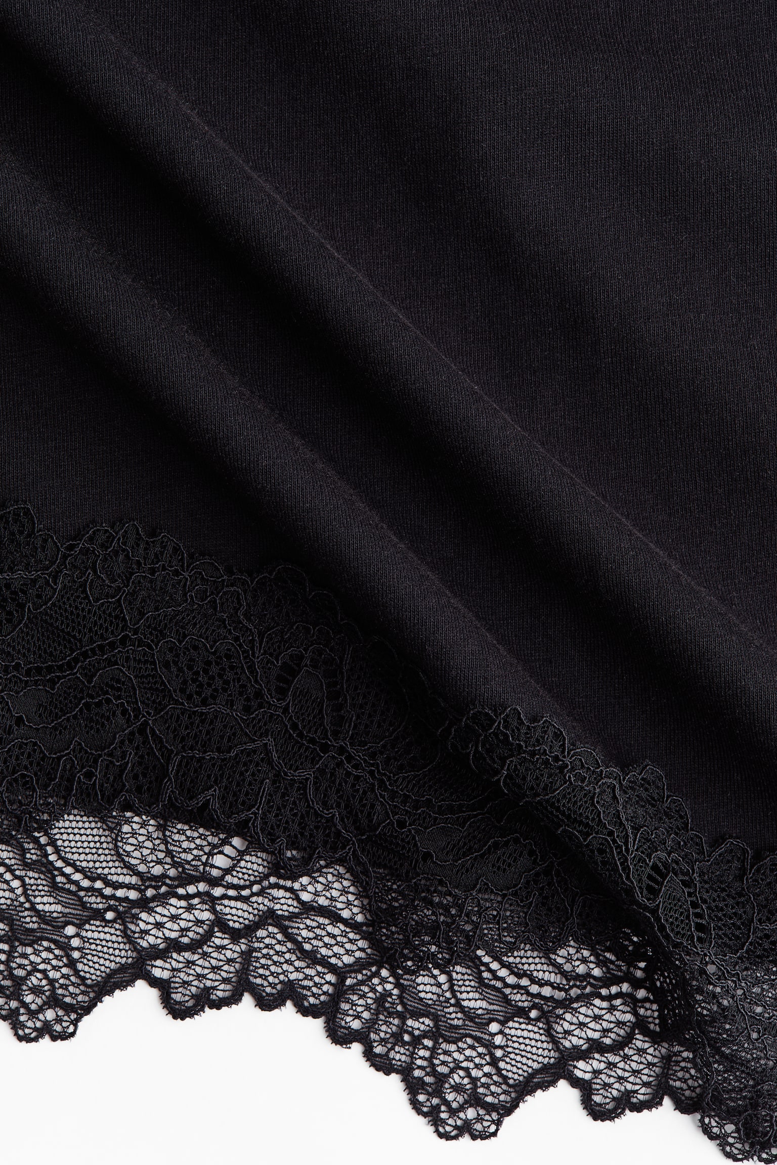 Женская футболка H&M Mama Lace-Trimmed, цвет: Чёрный — фото 2