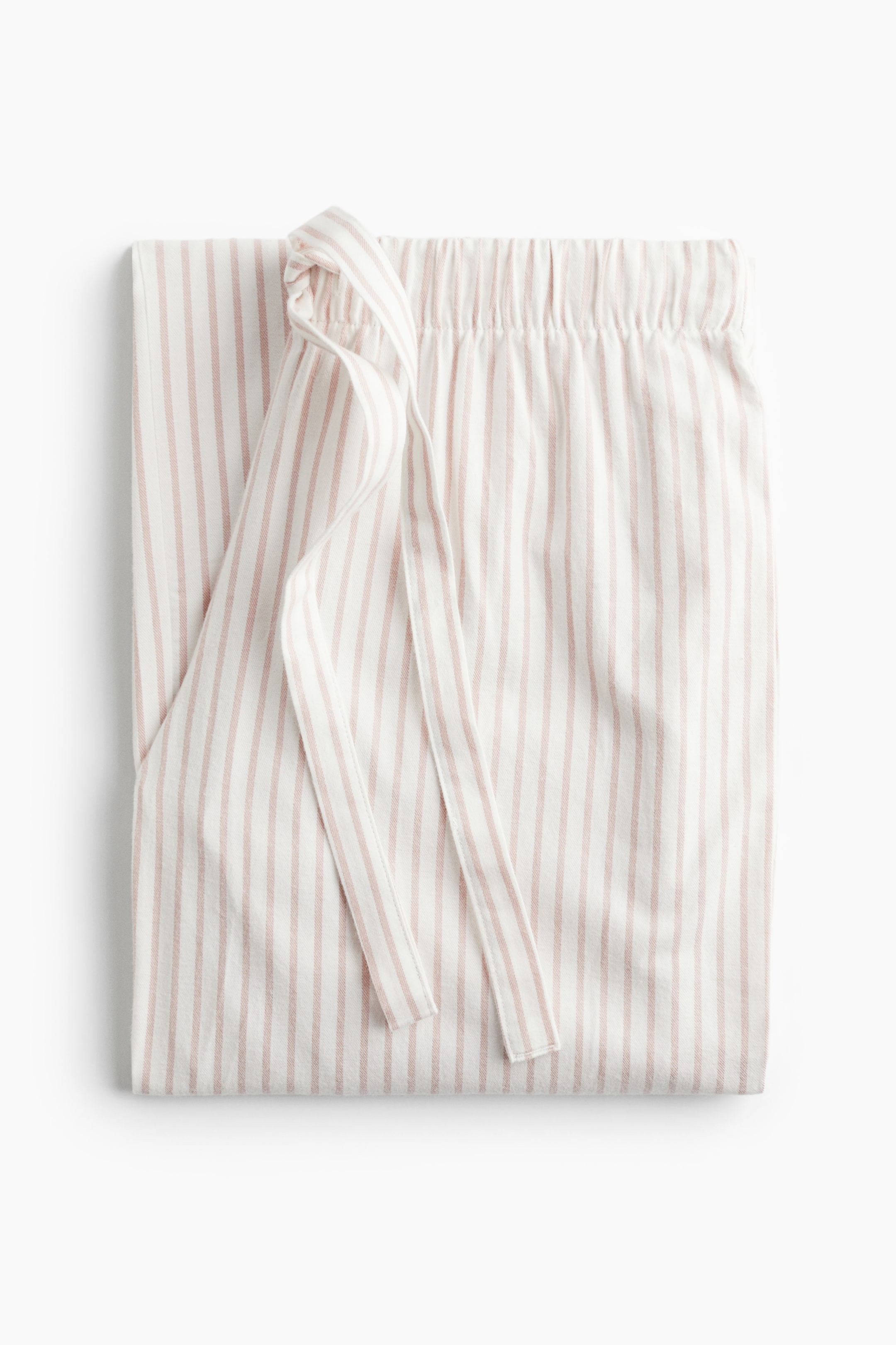 Flannel Pajama Pants - White/light pink striped - Ladies | H&M CA