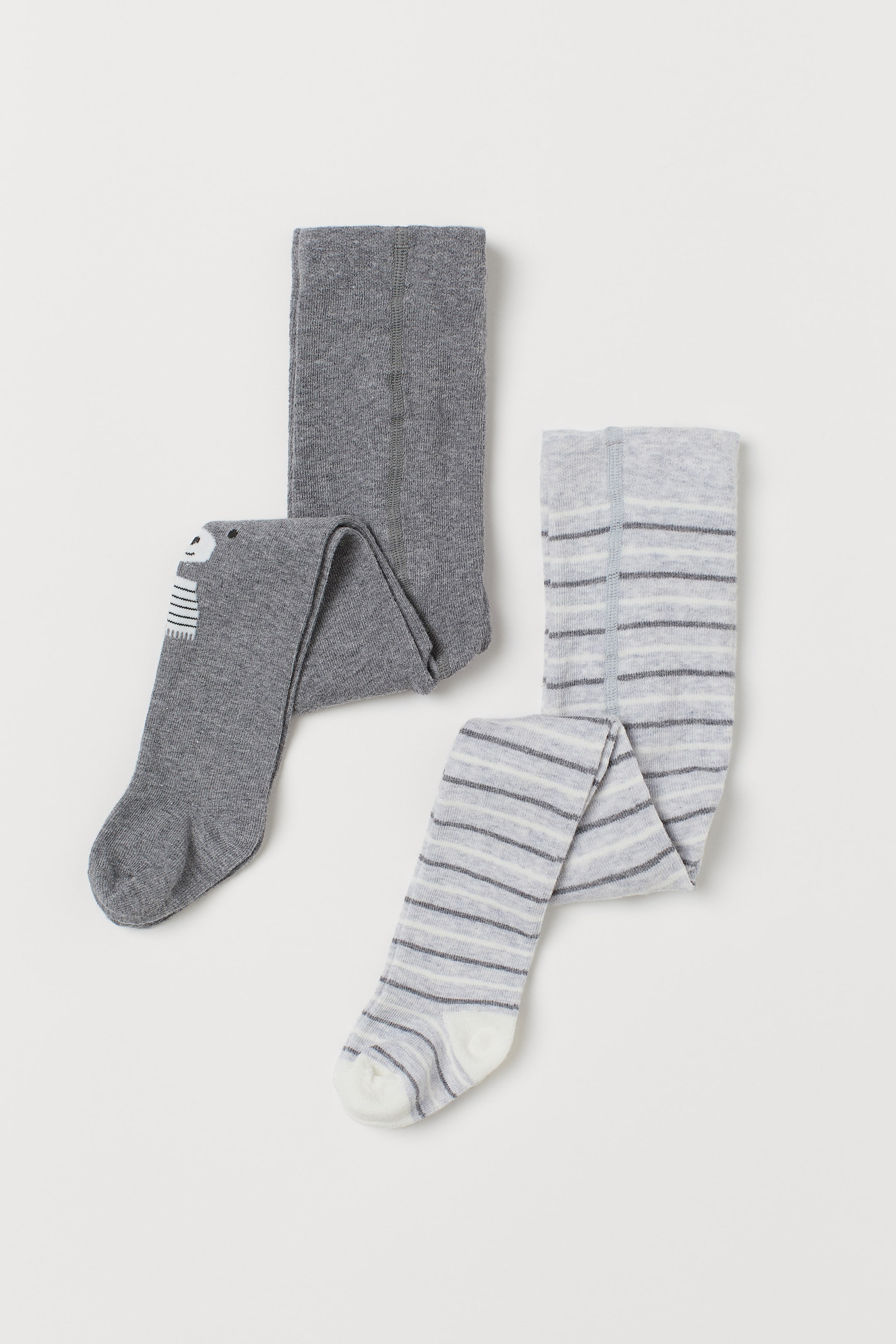 Visualizza immagine più grande: Calzamaglie, 2 pz - Grigio mélange/orso - BAMBINO | H&M IT 1