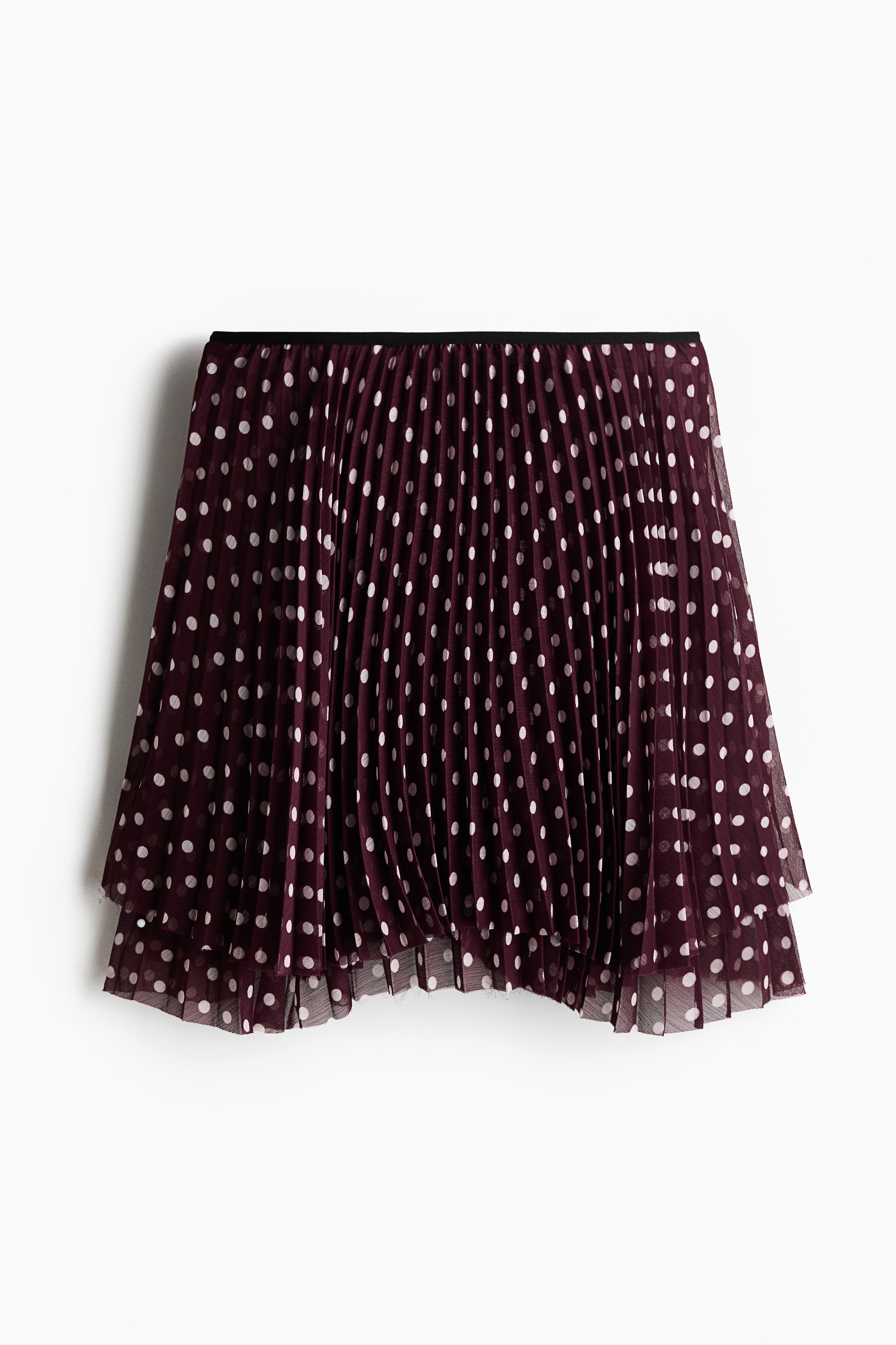 Plissierter Minijupe - Weinrot/Polka Dots/Braun/Leopardenprint/Schwarz/Zebraprint