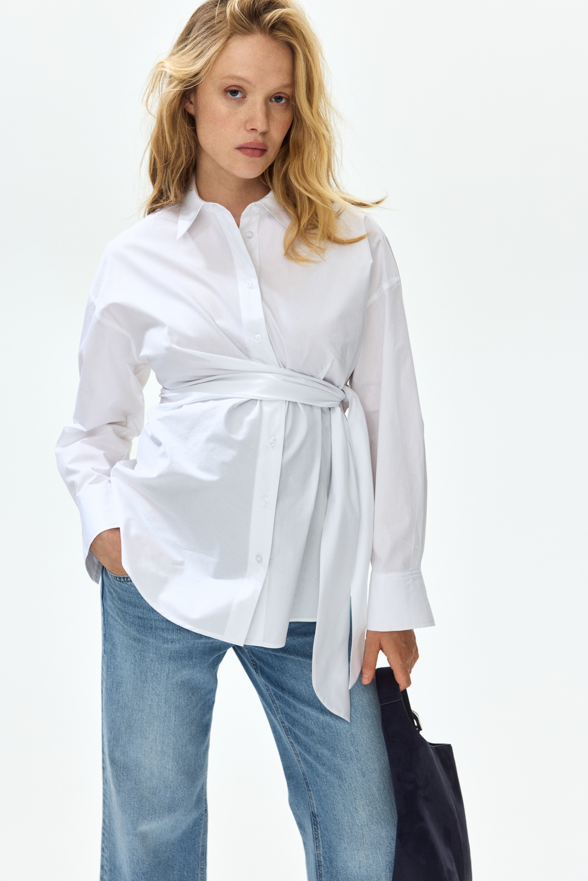 MAMA Tie-Detail Cotton Shirt from H&M - $49.99
