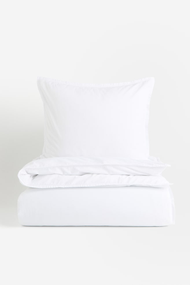 Vasket enkelt sengesæt i bomuld - Hvid/Lys beige/Rust/Mørkegrå/Rosa - 3