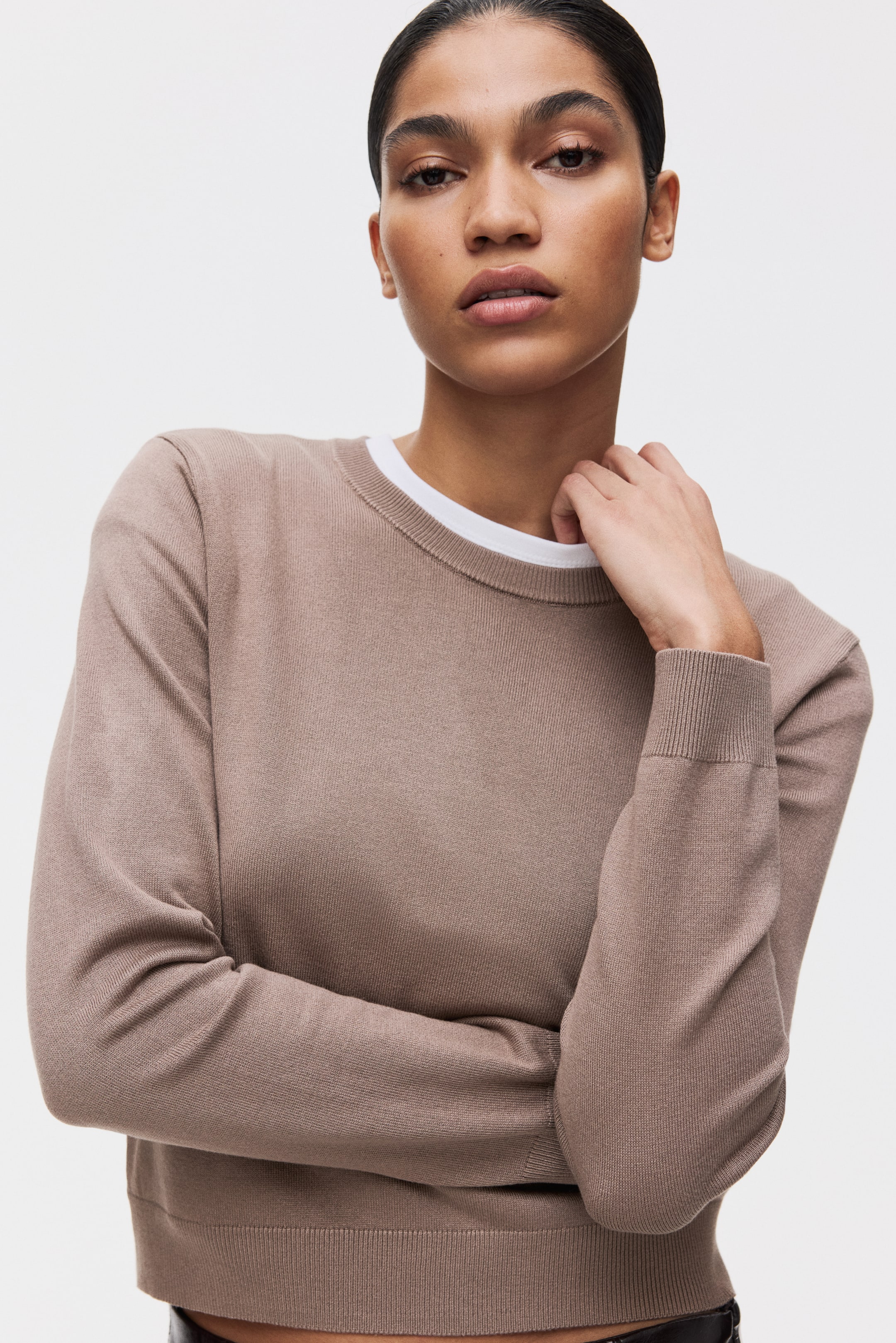 查看大圖: 精織套衫 - 大地色 - Ladies | H&M HK 1