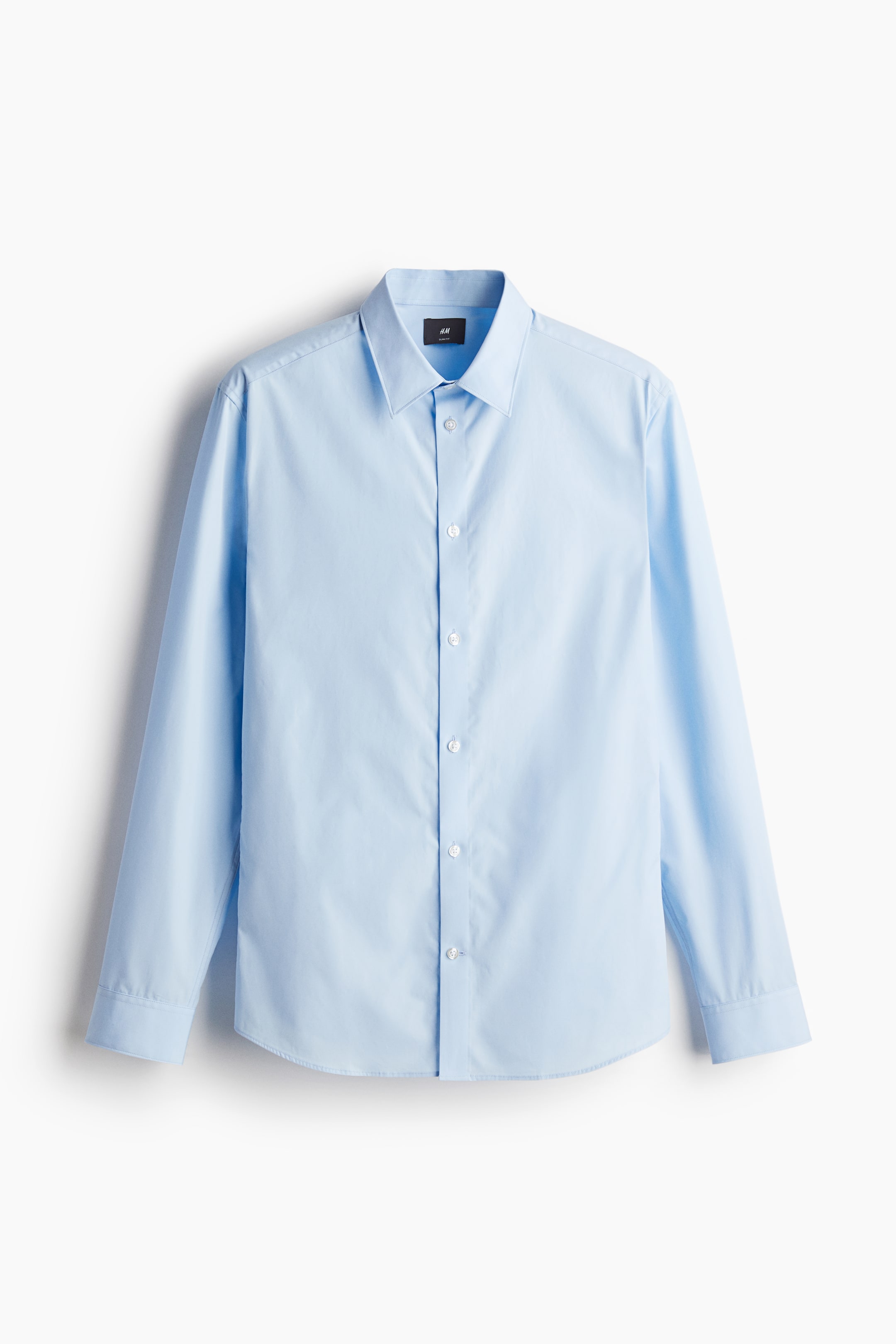 Slim Fit Pima cotton shirt - Light blue - Men | H&M GB 6