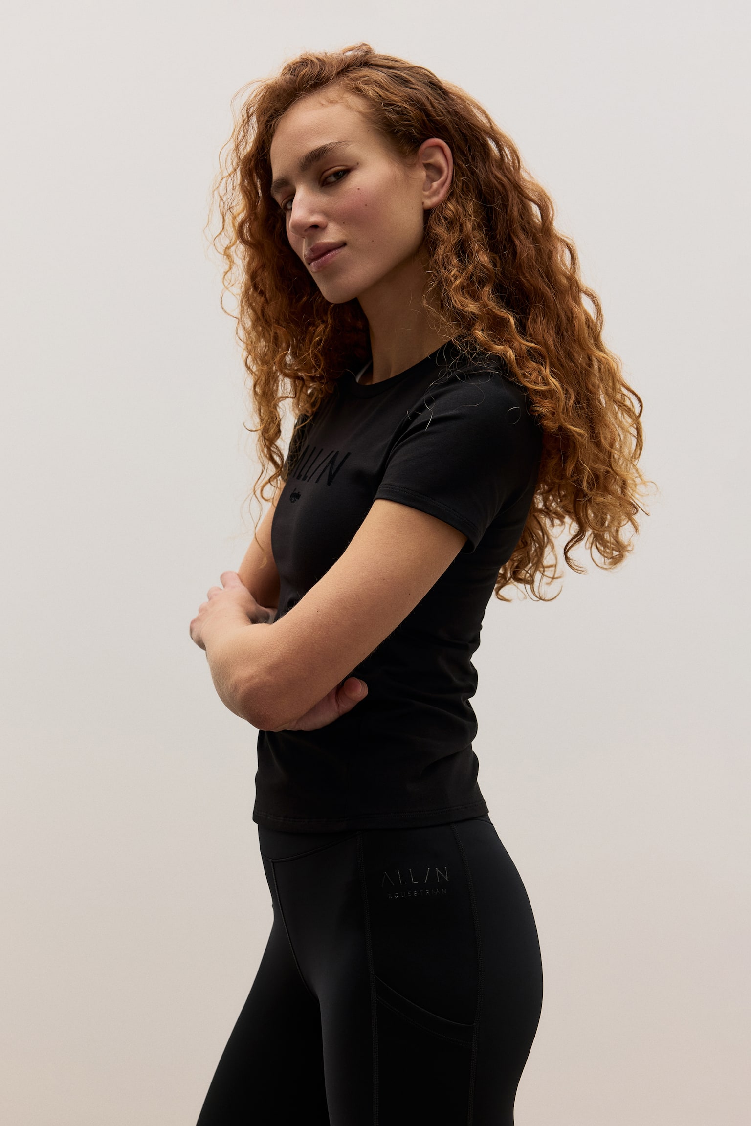 Slim Fit Sports T-shirt - Black/Khaki green - 6