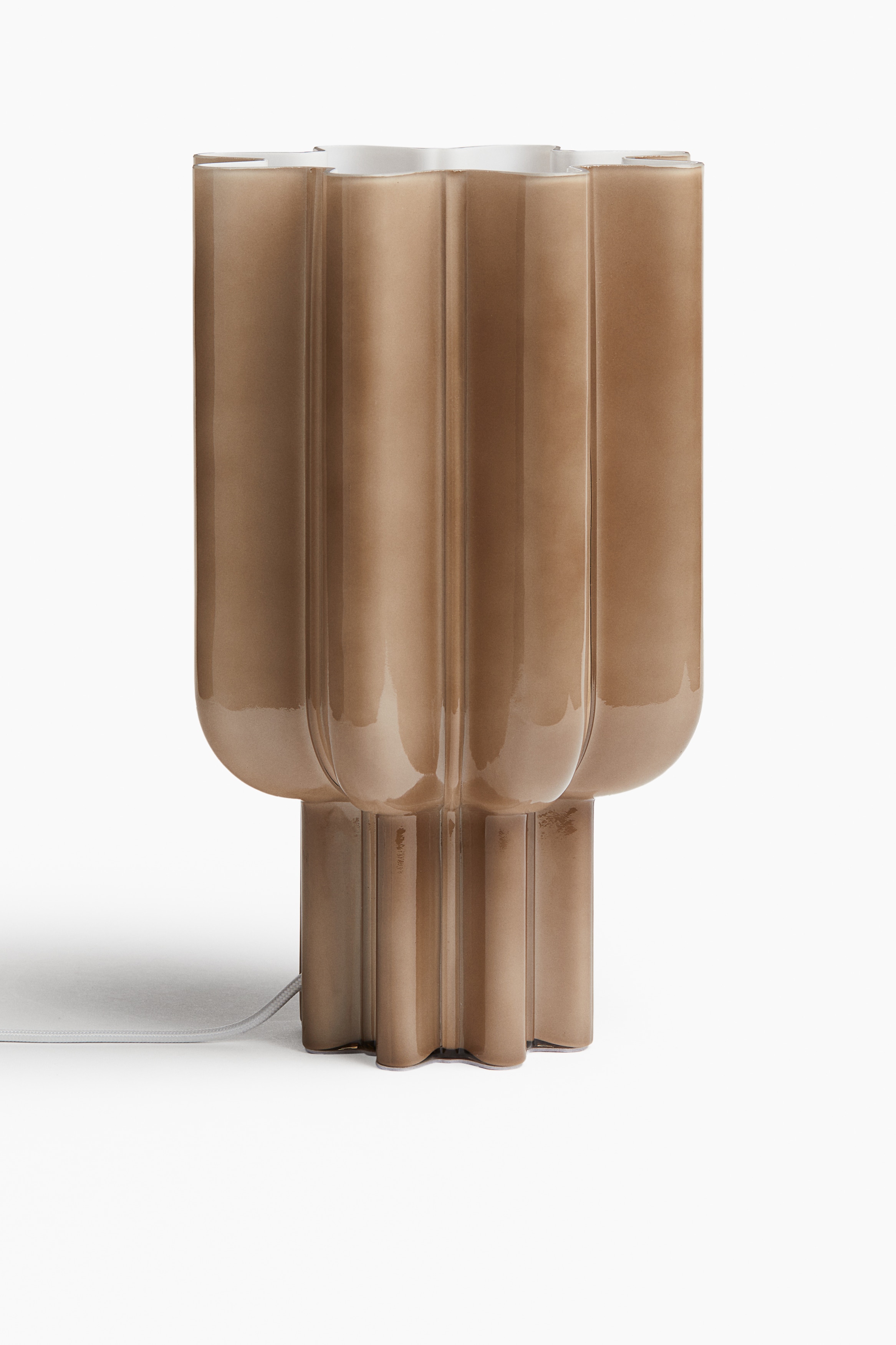 Lampe de table en verre - Marron clair/Blanc/Vieux rose