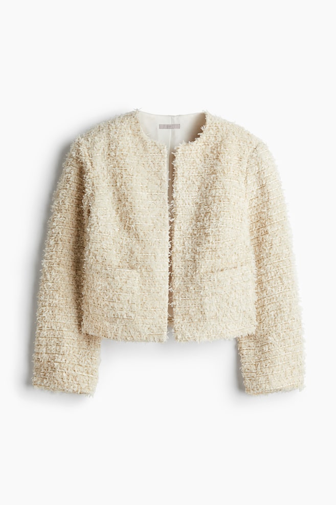 Textured-weave jacket - Light beige - 1