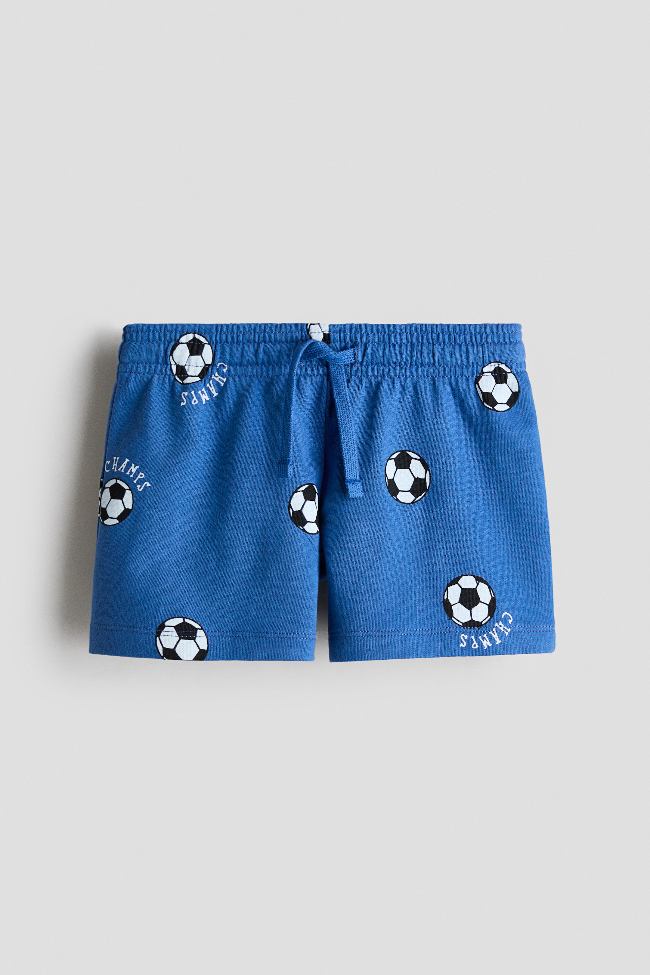 View larger image: Cotton sweatshorts - Blue/Footballs - Kids | H&M 1