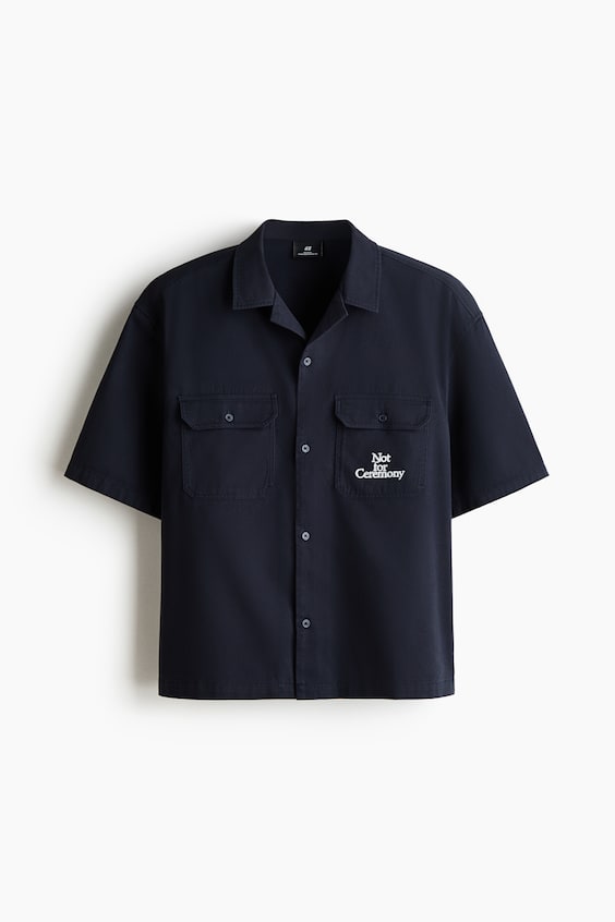 Мужские рубашки H&M Relaxed-Fit Short-Sleeved Utility Shirt