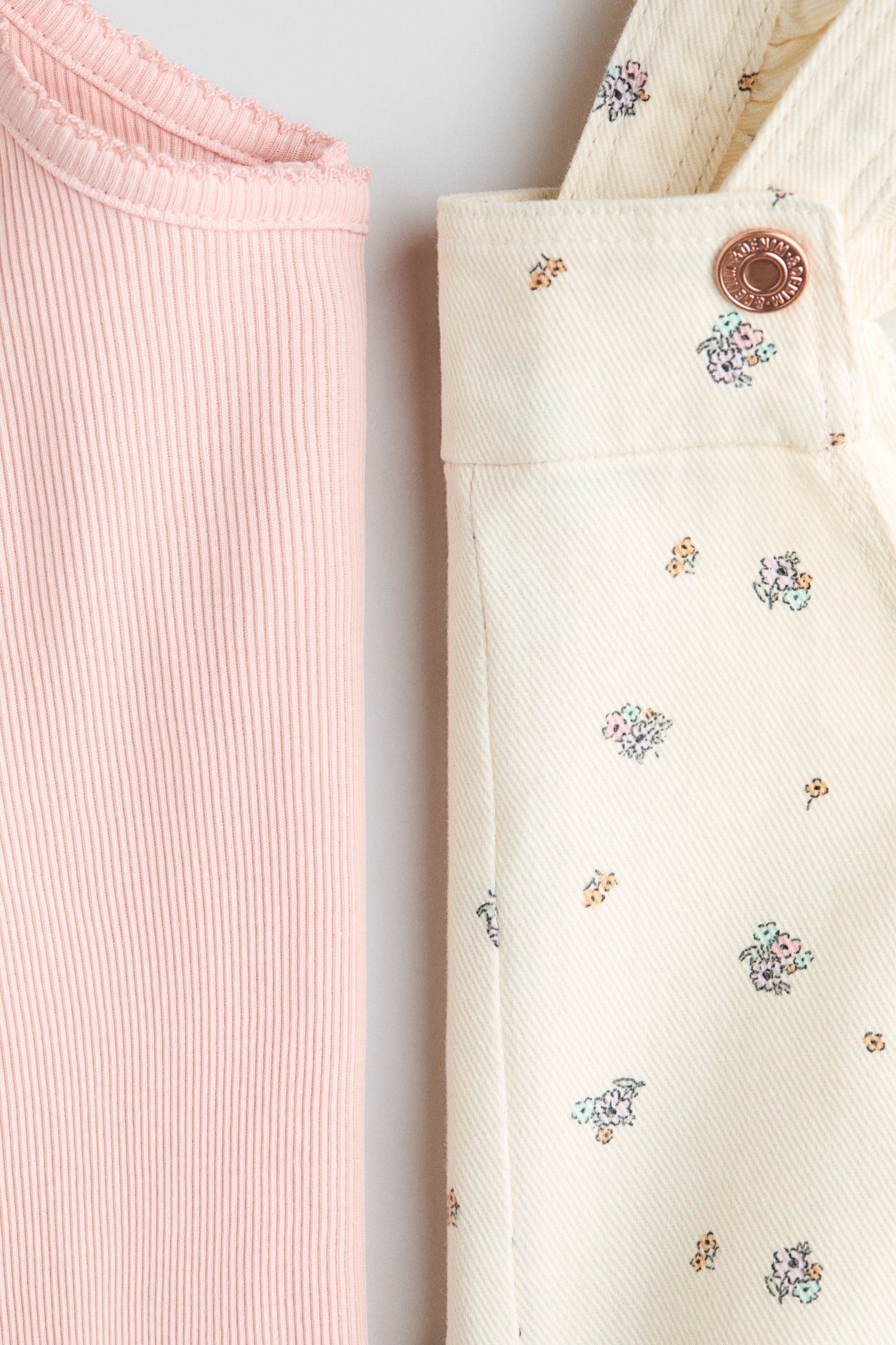 2-piece cotton set - ライトベージュ／フローラル - 2