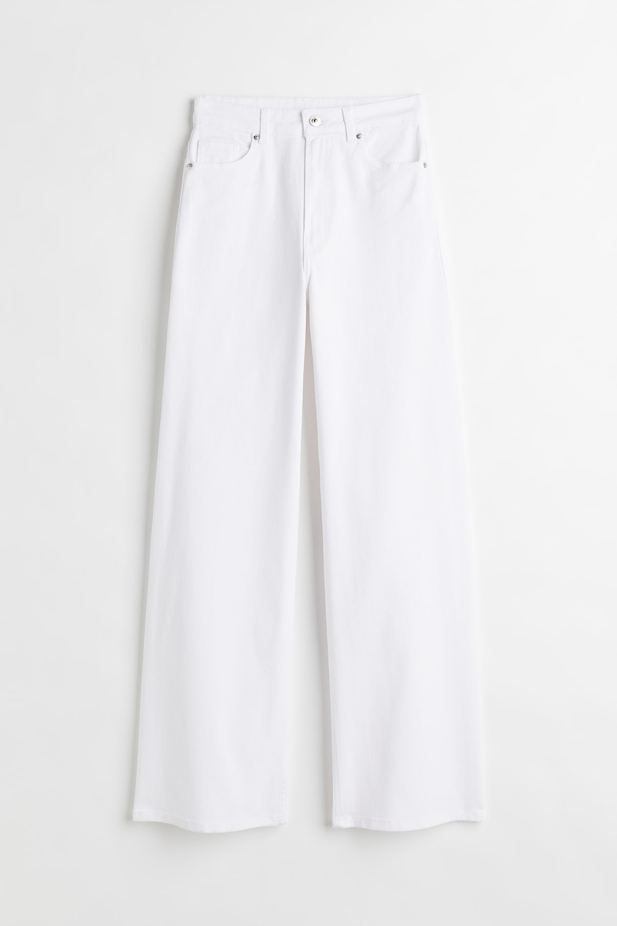 Wide-leg Twill Pants - White - Ladies | H&M US