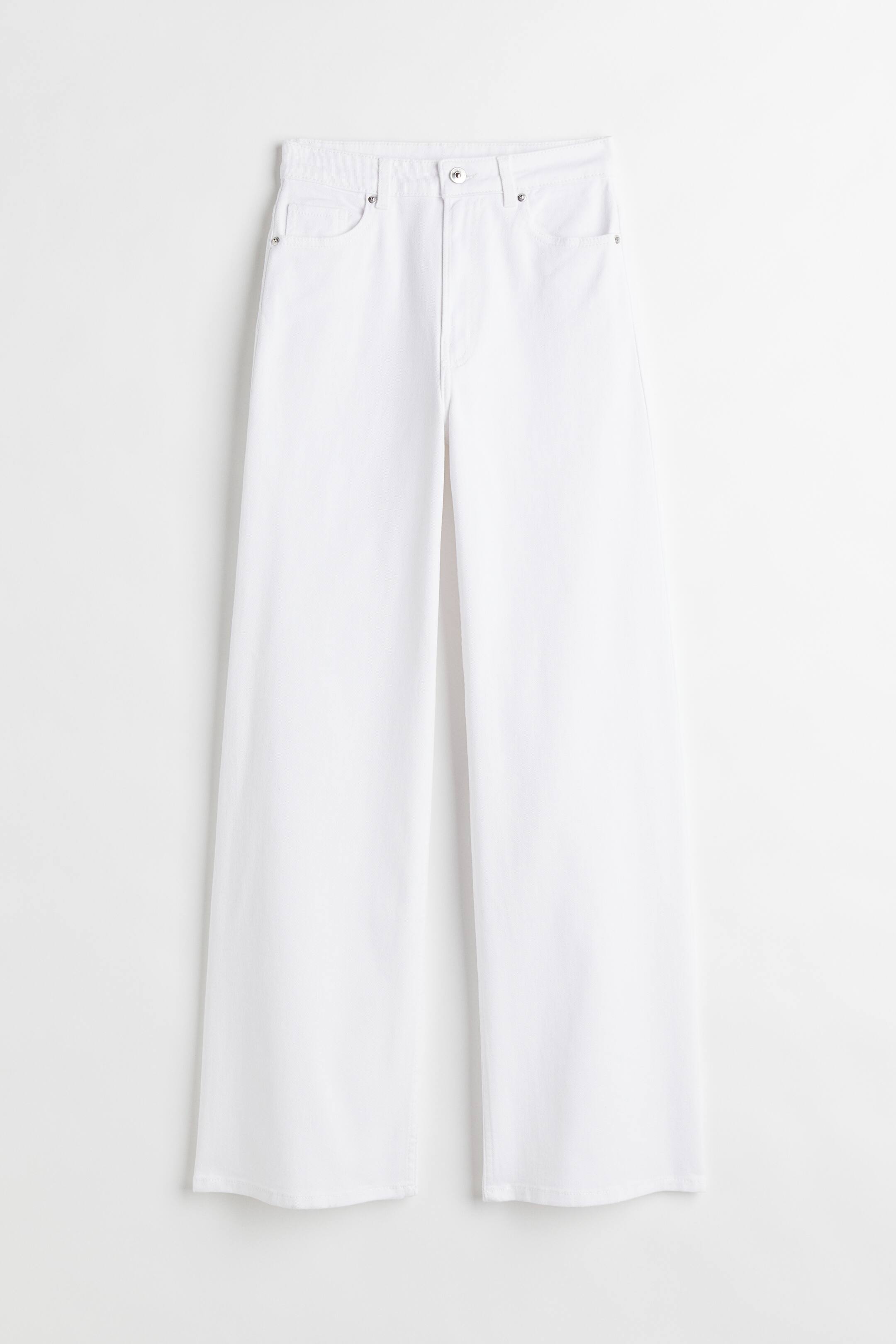 View larger image: Wide twill trousers - White - Ladies | H&M IN 1