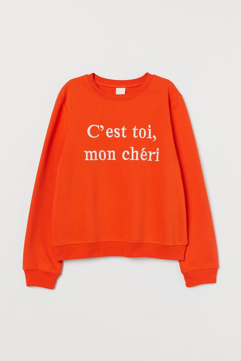 Sweater met motief Oranje/Mon chéri DAMES H&M NL