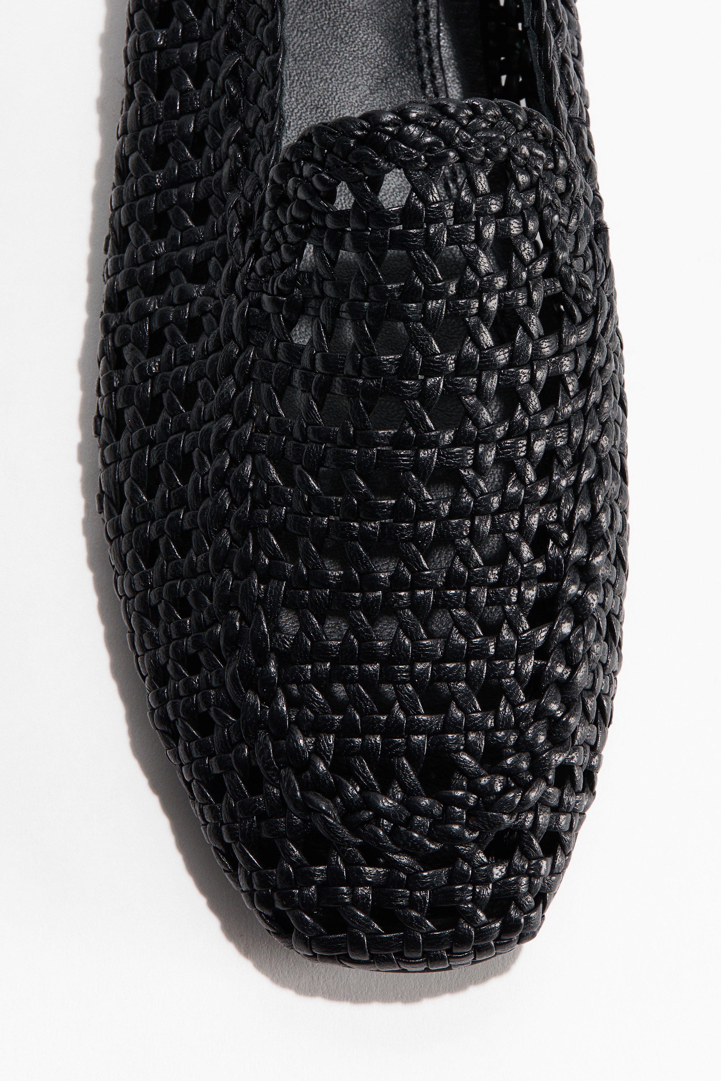 Interwoven leather loafers - Black