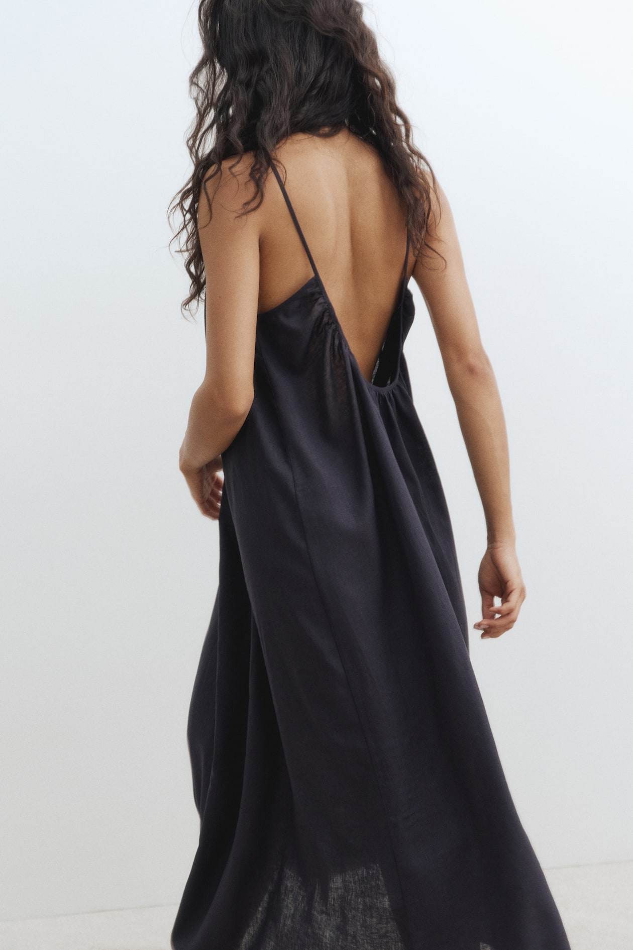 black lace dress revolve ANGELICA ᛒ black organic linen slip night dress – agasaga main image 0