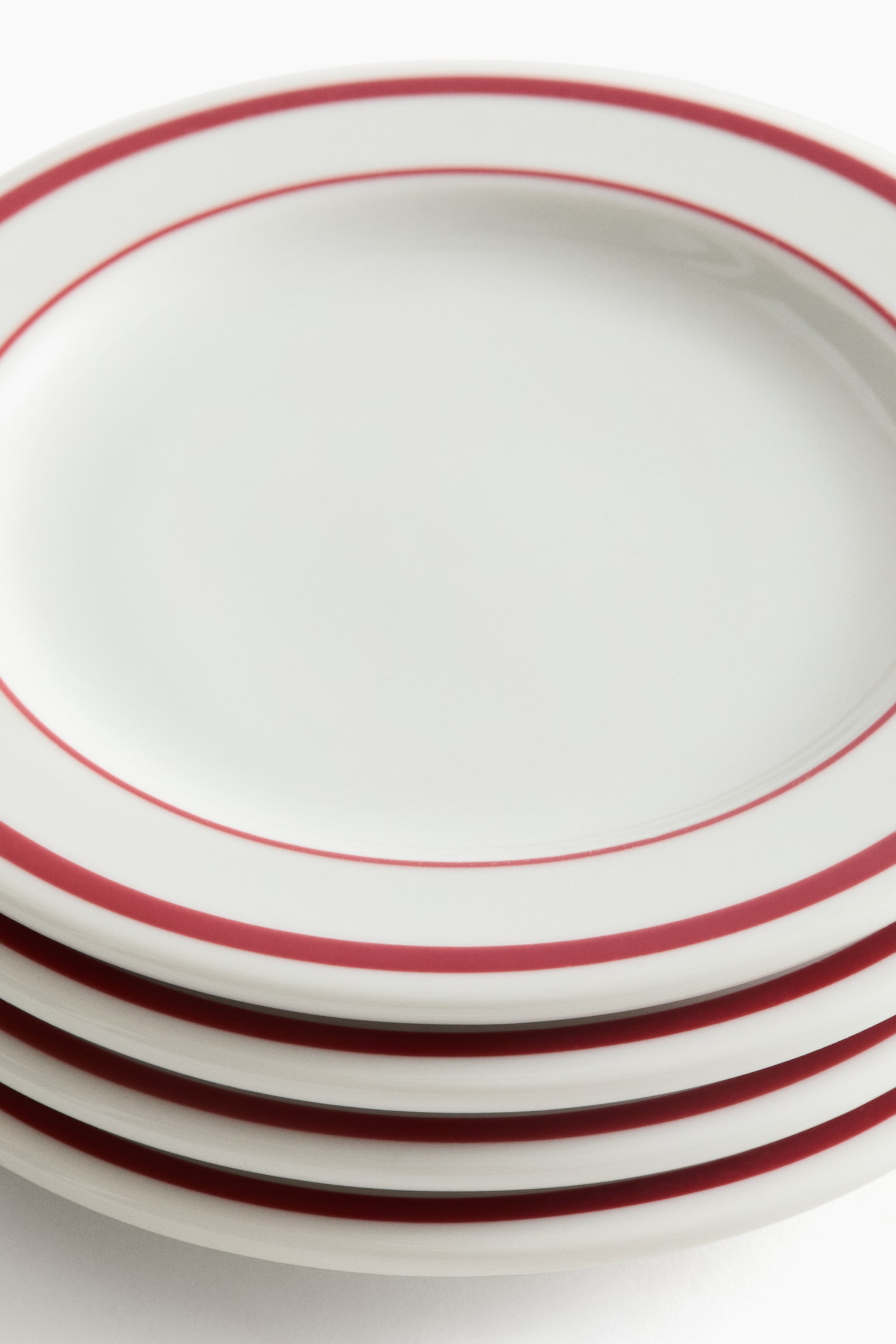 4-pack porcelain side plates - White/Red/White/Black - 3