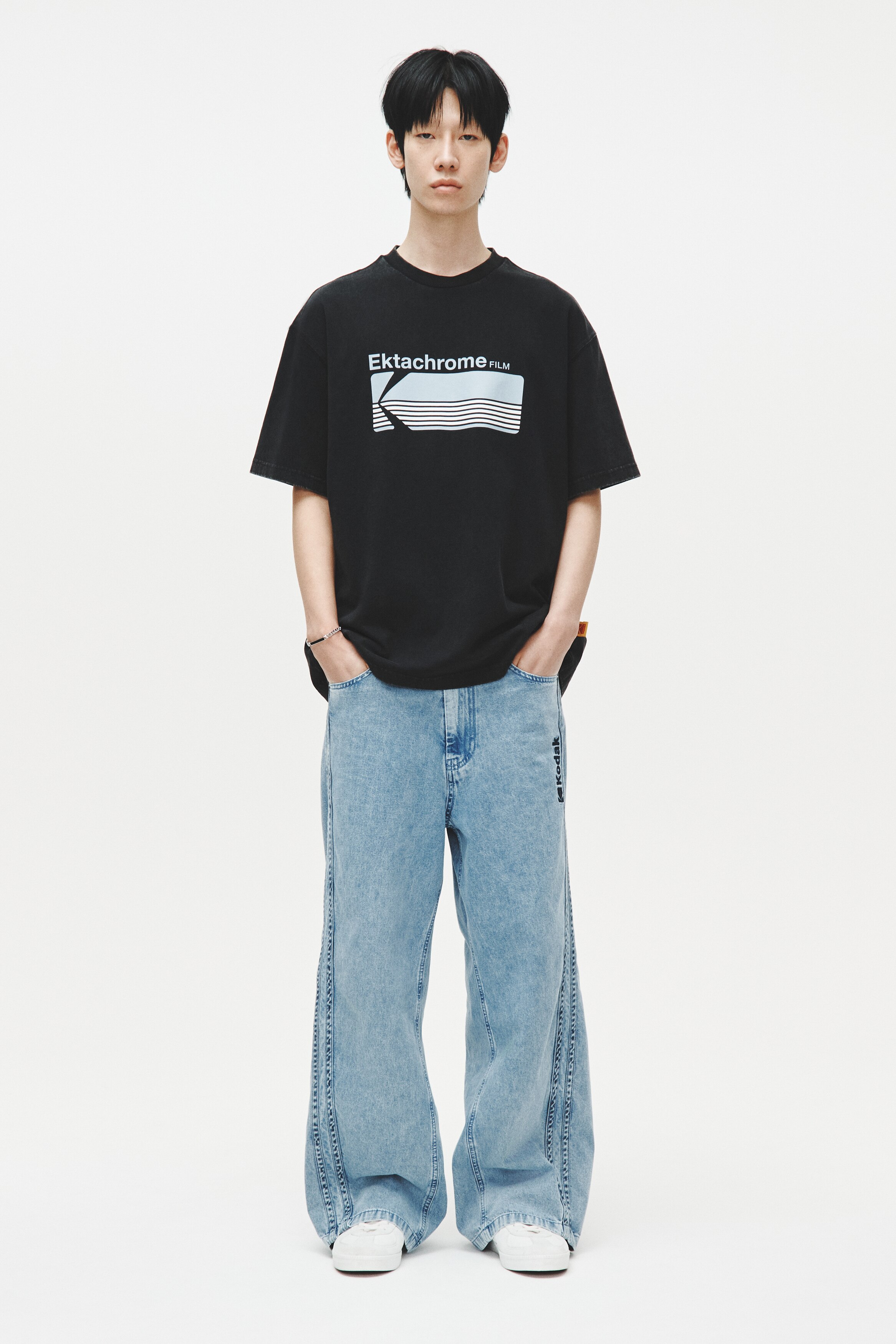 ルーズフィット プリントTシャツ - ブラック／Kodak - Men | H&M JP