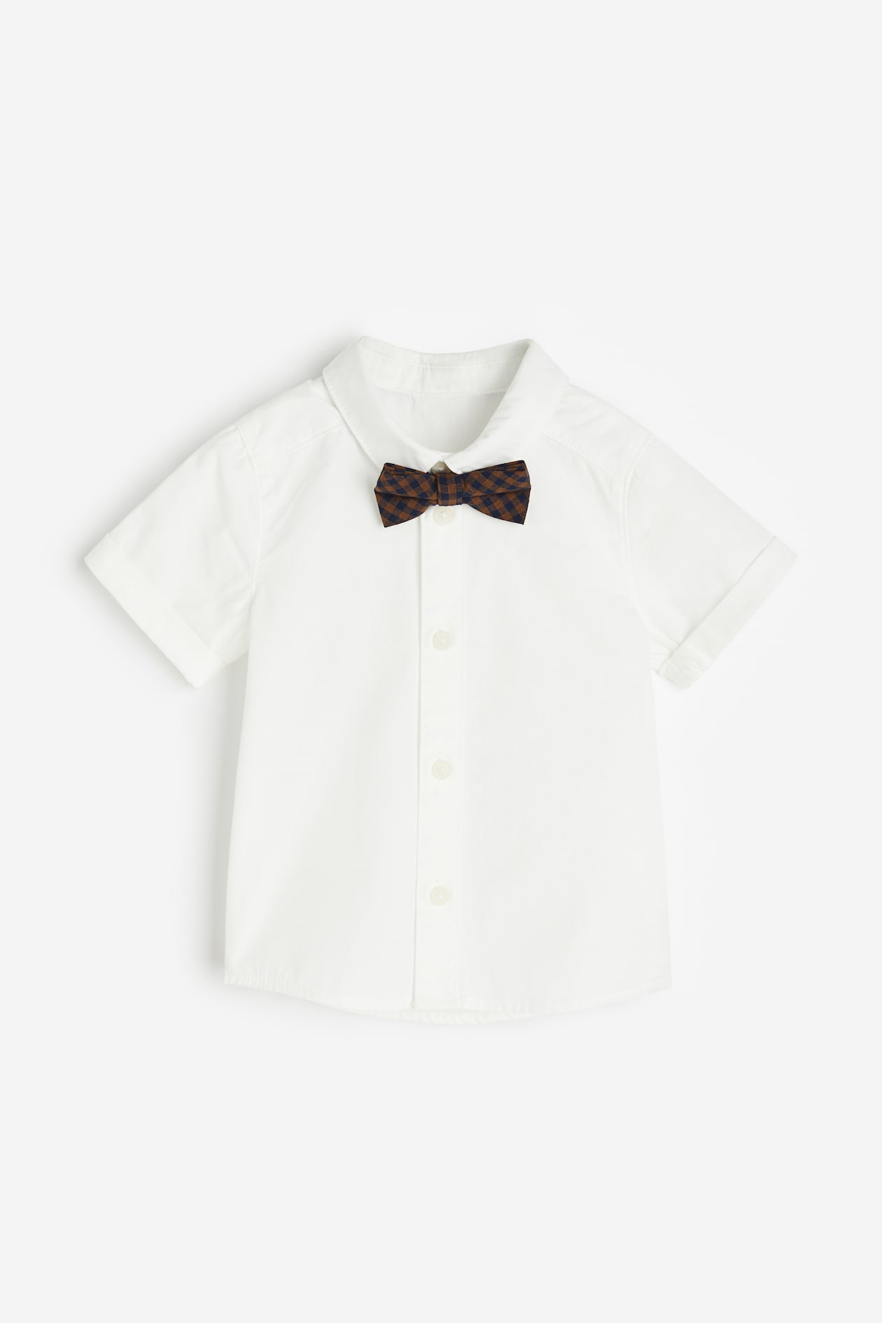 Camisa de manga corta con corbata de moño Blanco Kids H&M MX
