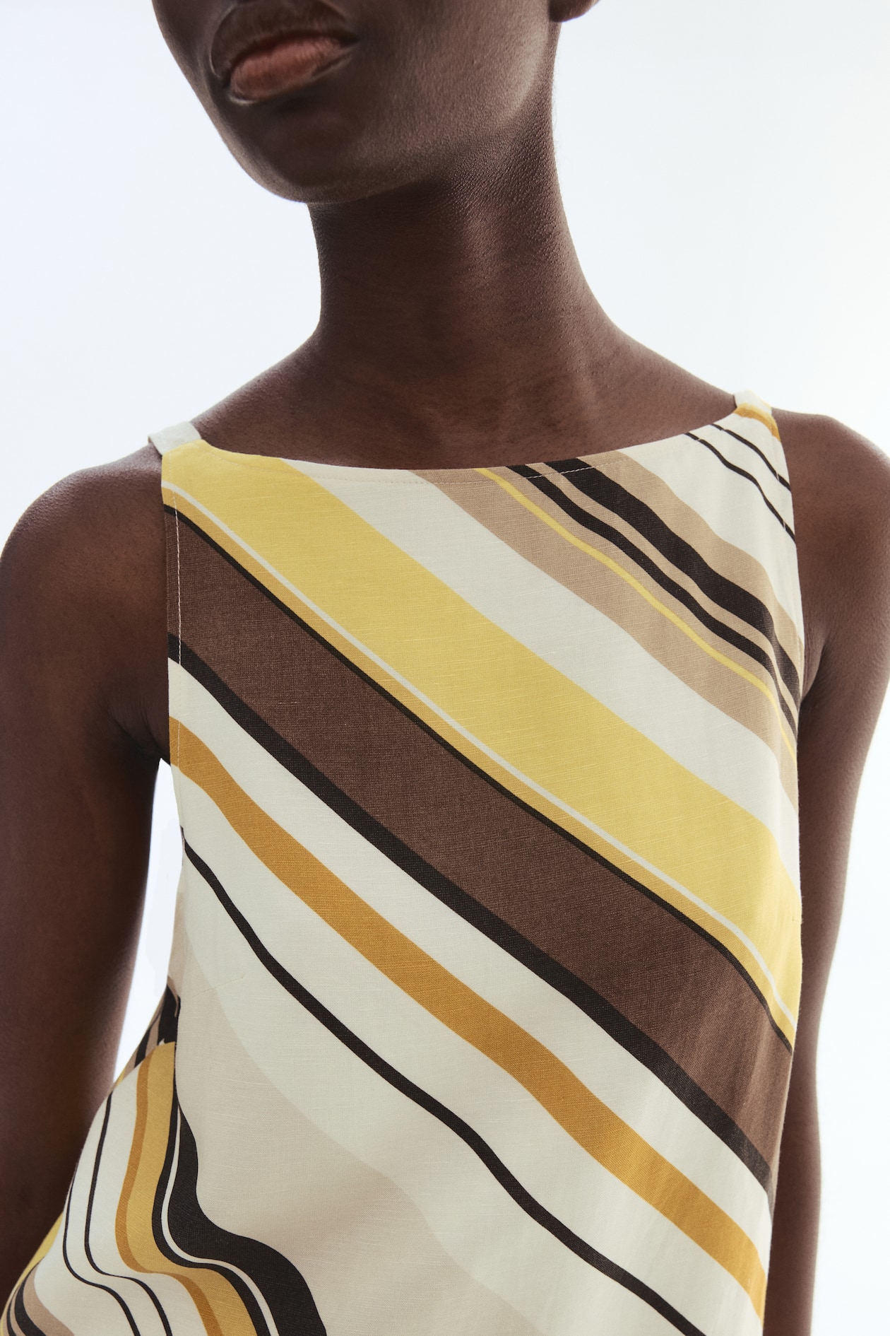 Sleeveless linen-blend dress - image 2