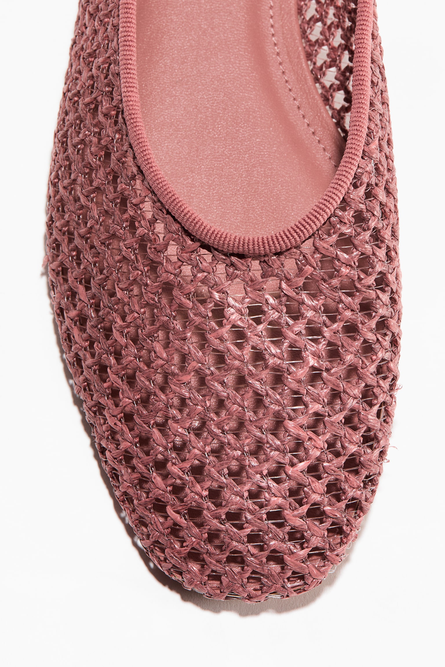 Braided ballet flats - Dusty red/Cream/Black/Dark brown - 4