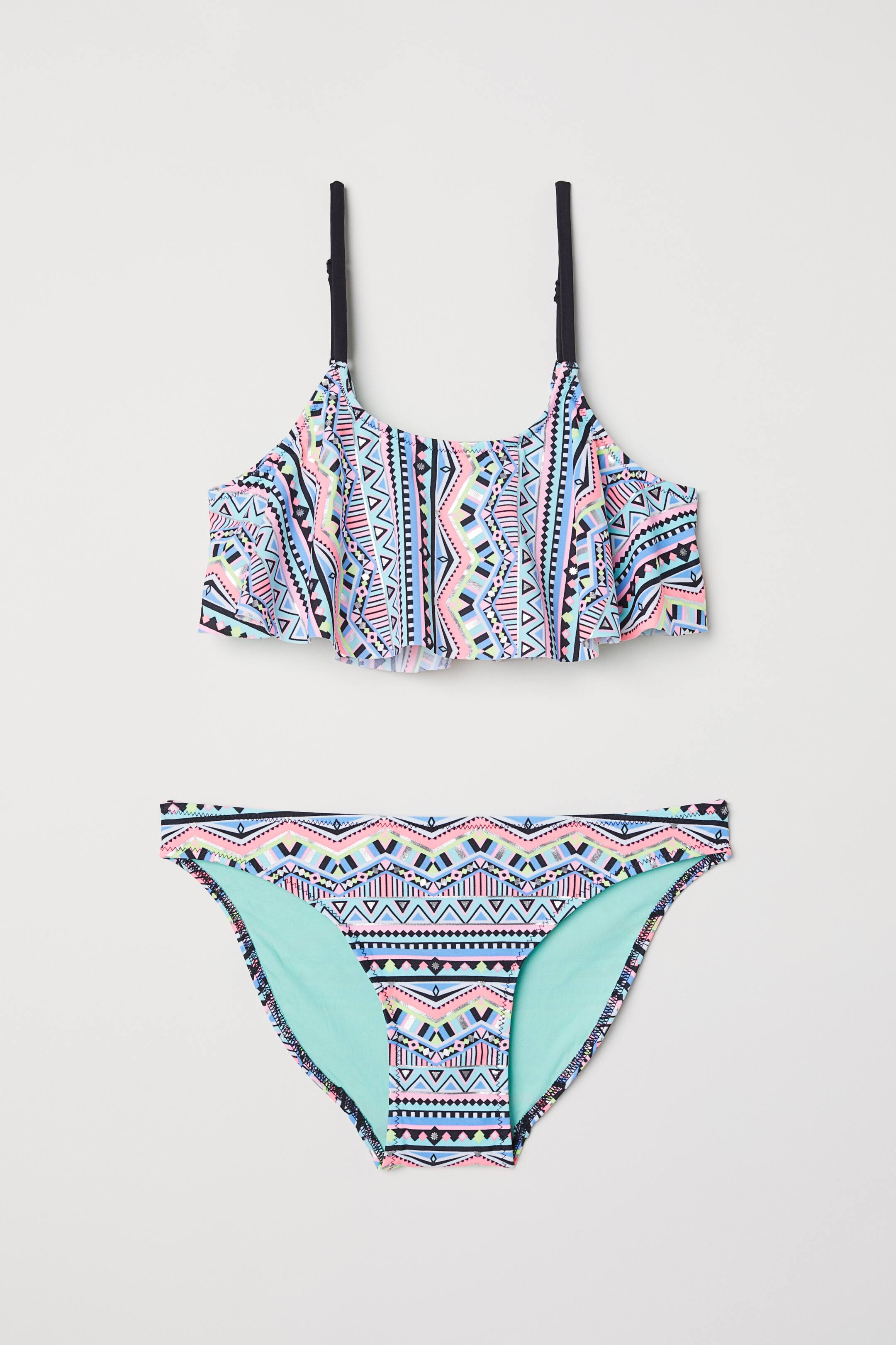 Näytä suurempi kuva: Röyhelöbikinit - Vaaleanturkoosi/Kuviollinen - Kids | H&M FI 1
