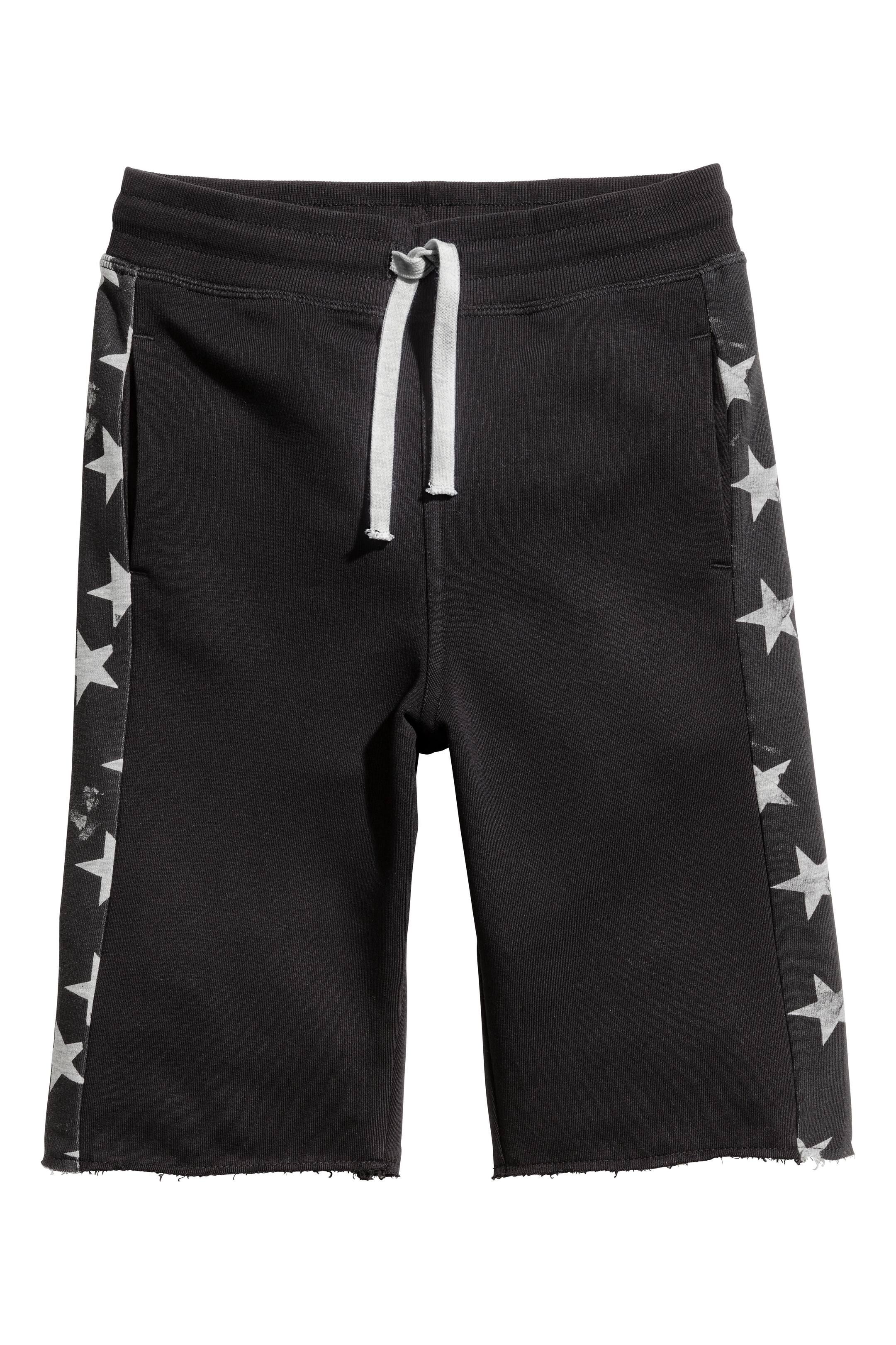 View larger image: Sweatshirt shorts - Black/Stars - Kids | H&M GB 1