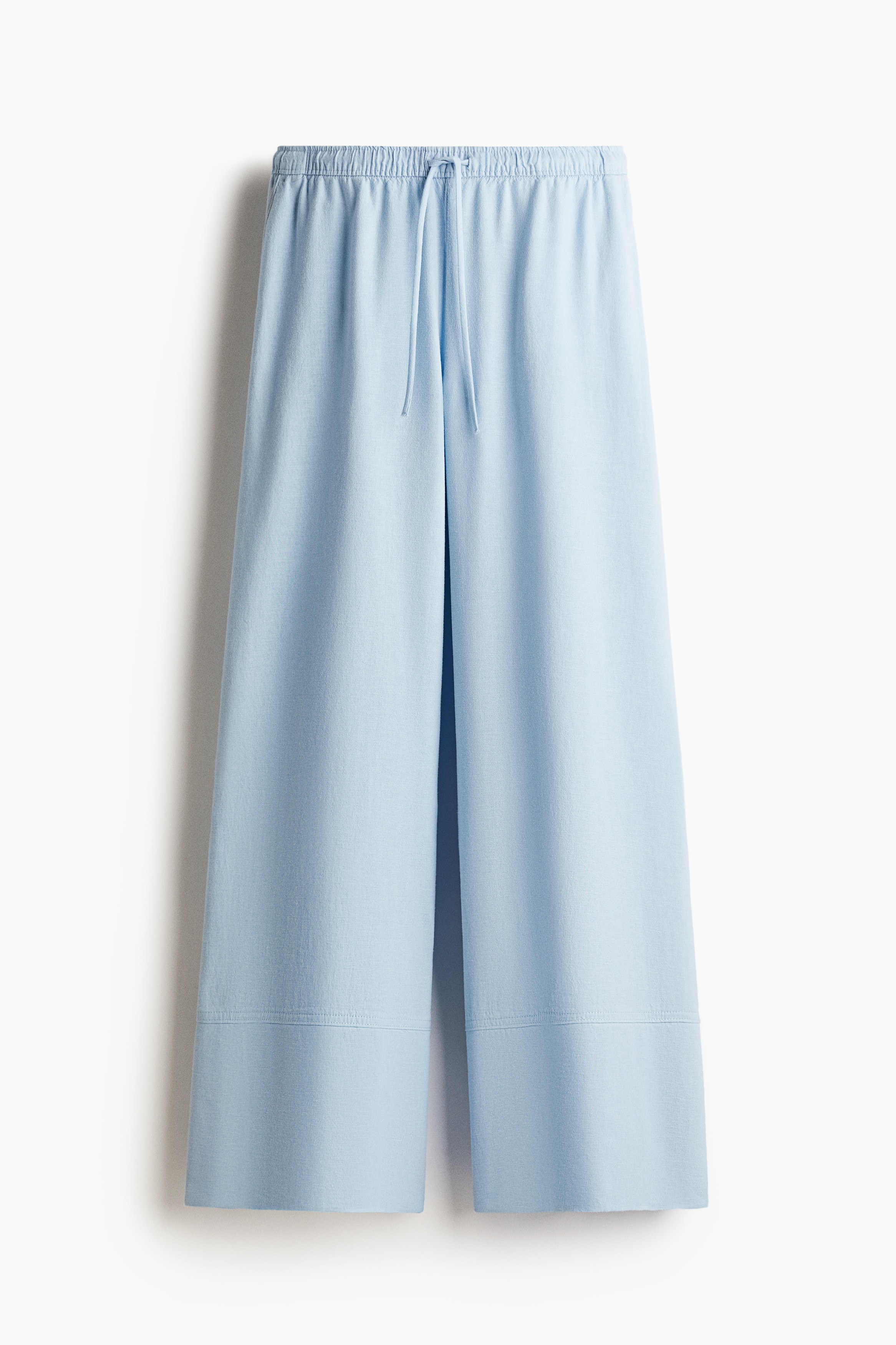 Linen-blend drawstring trousers - Light blue/White/Striped/Grey/Grey/Striped/White