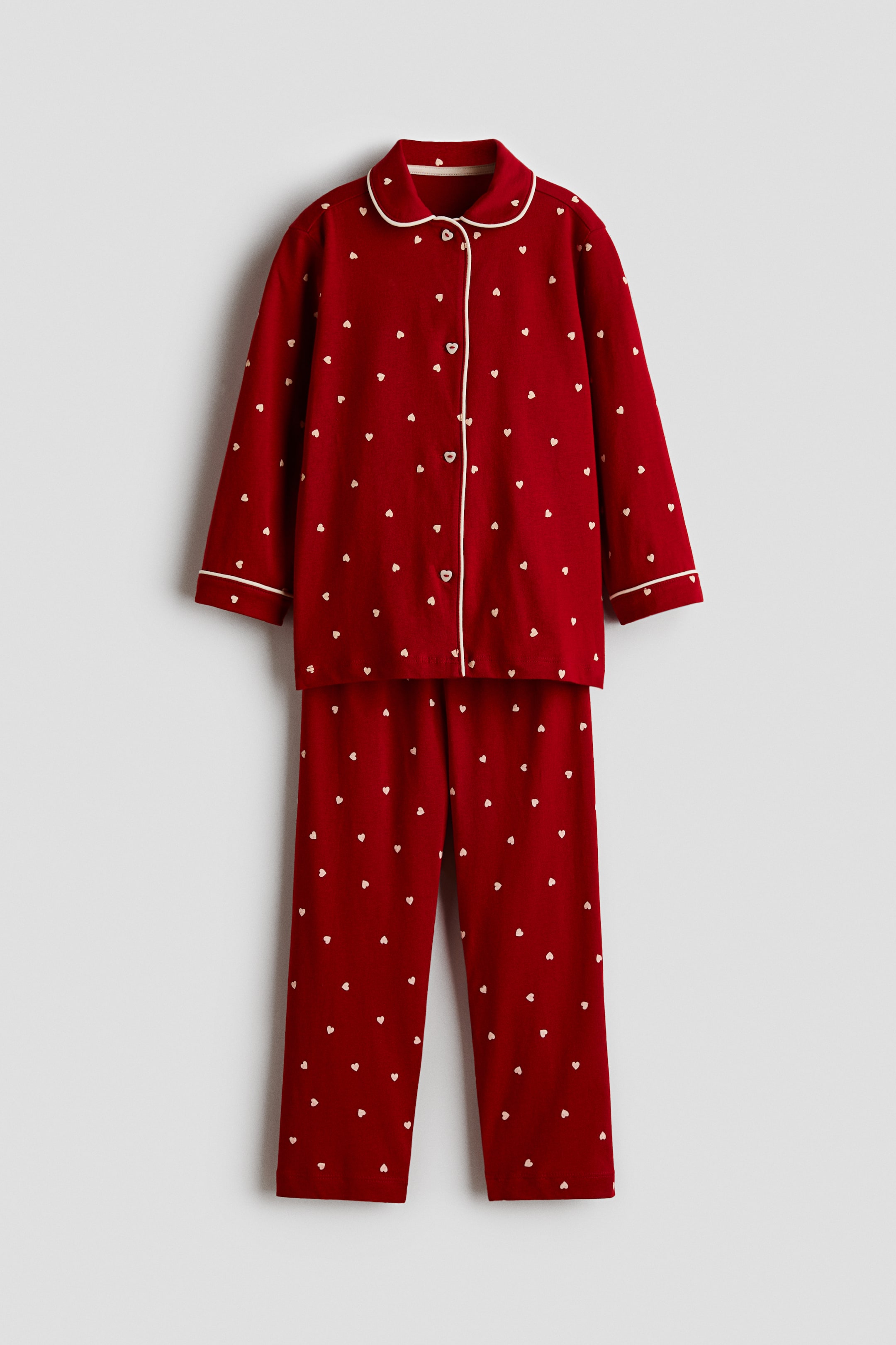 View larger image: Patterned cotton pyjamas - Red/Hearts - Kids | H&M 1