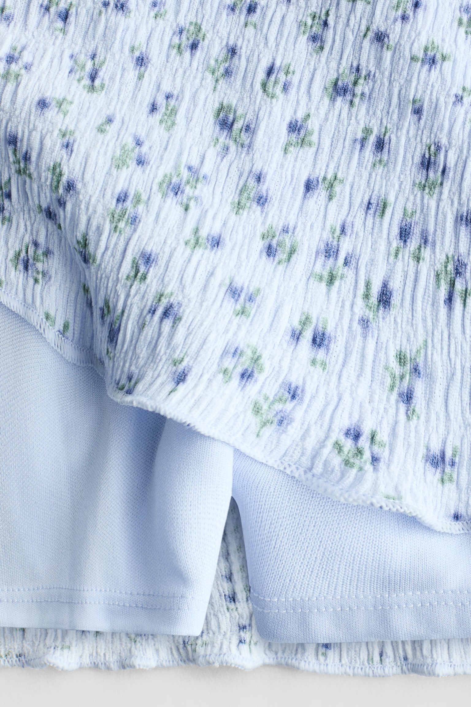 Patterned tiered skirt - Light blue/Floral/Light beige/Patterned/Cream/Floral - 2