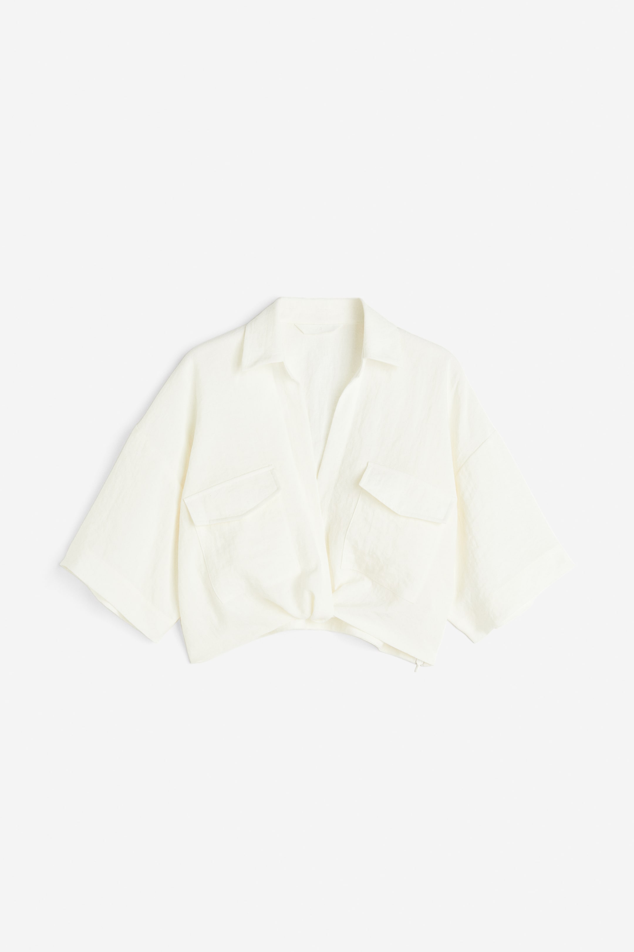 Knot-detail Crop Shirt