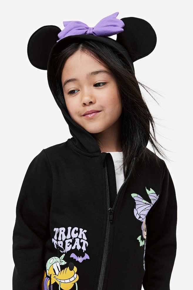 Printed sweatshirt all-in-one suit - Black/Minnie Mouse - 3
