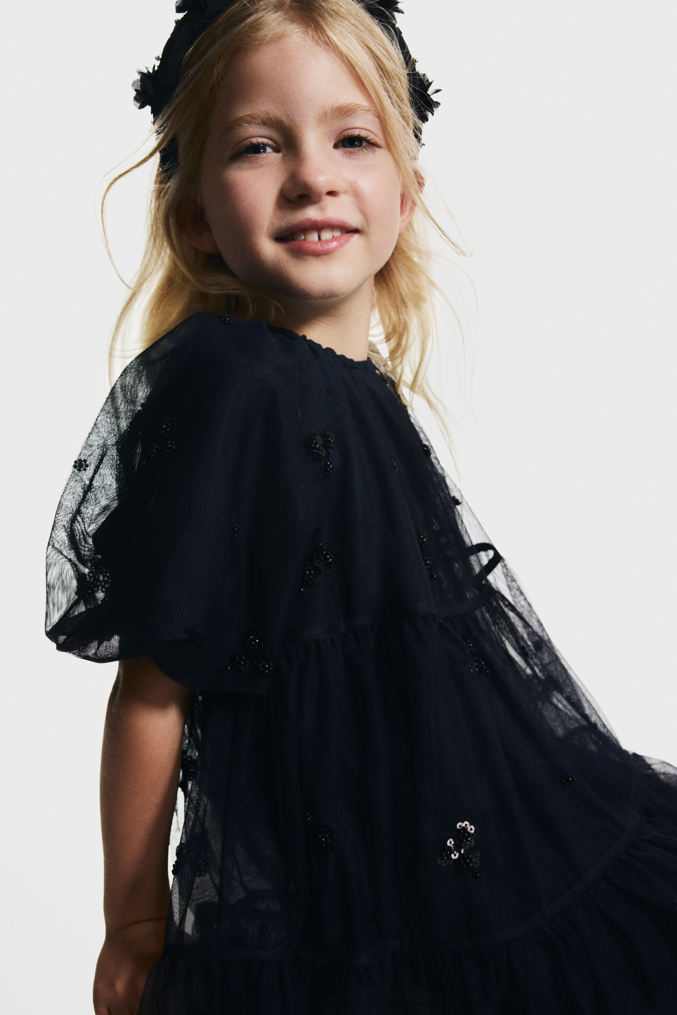 tulle dress with sequins h&m H&M Katie Scott Collection Pink Tulle Dress Love Sequins Butterfly Sz 8-9y