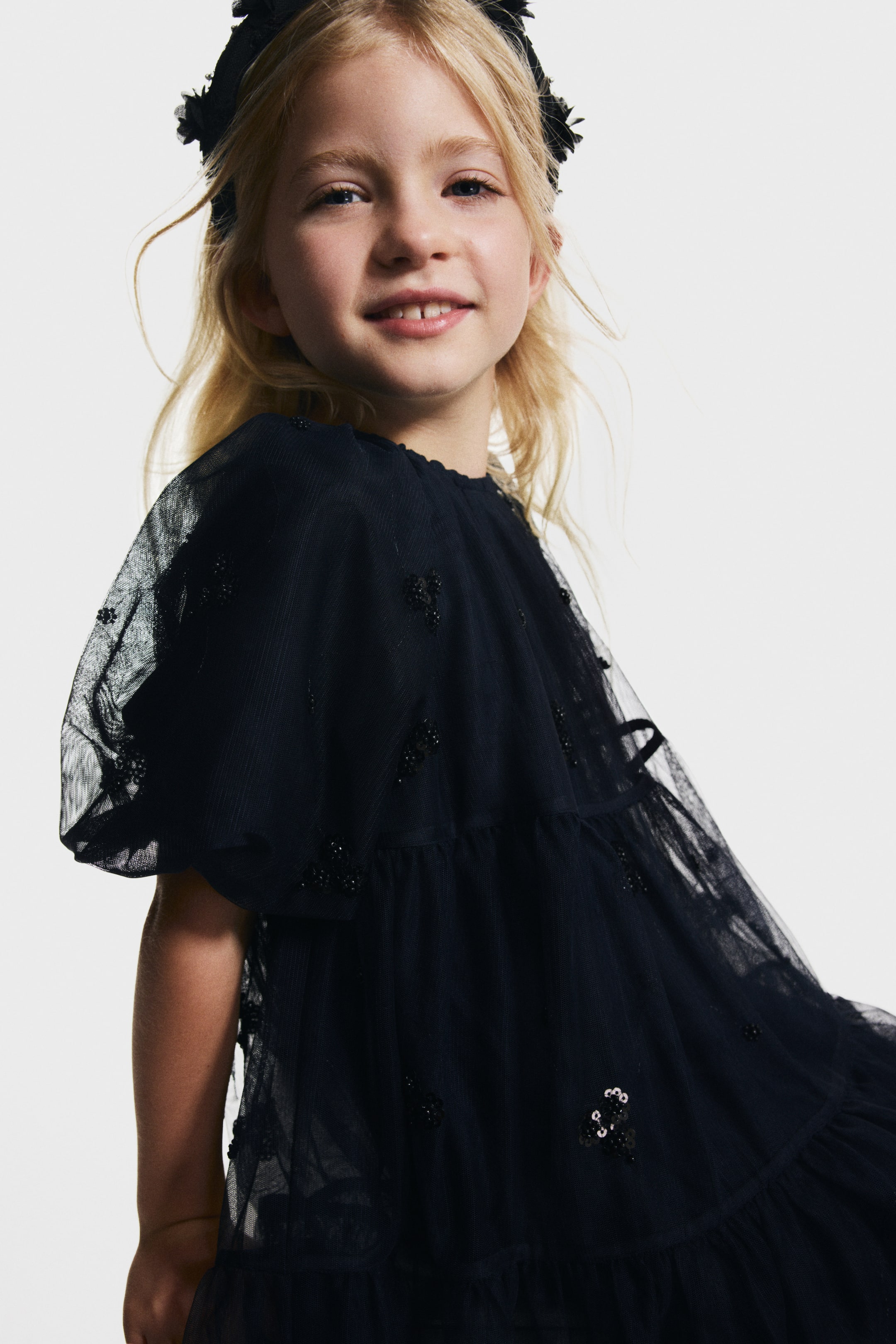 Ampliar la imagen: Vestido de tul con lentejuelas - Azul marino - Kids | H&M MX 3
