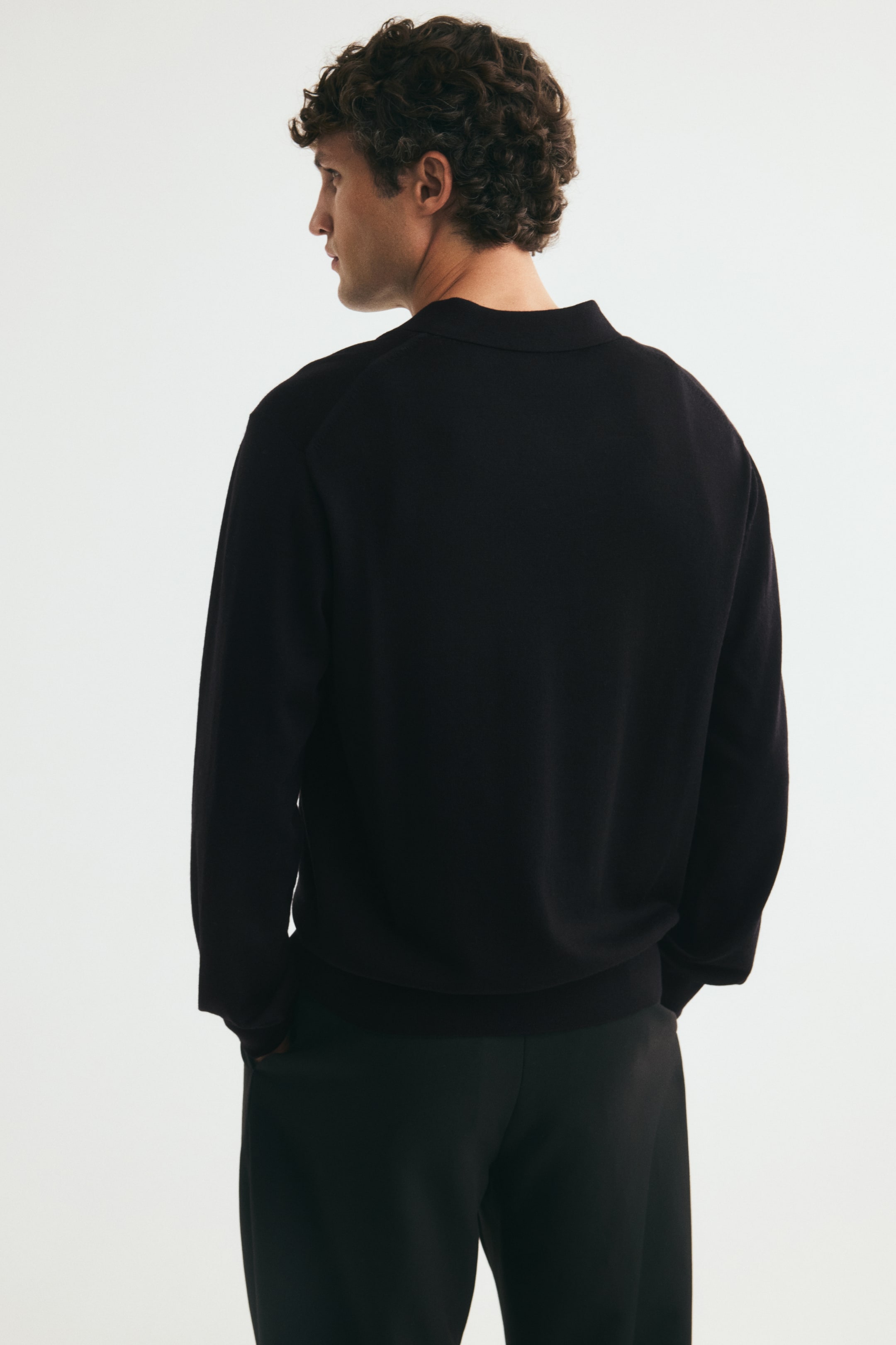 Regular-Fit Merino Wool Half-Zip Polo Shirt