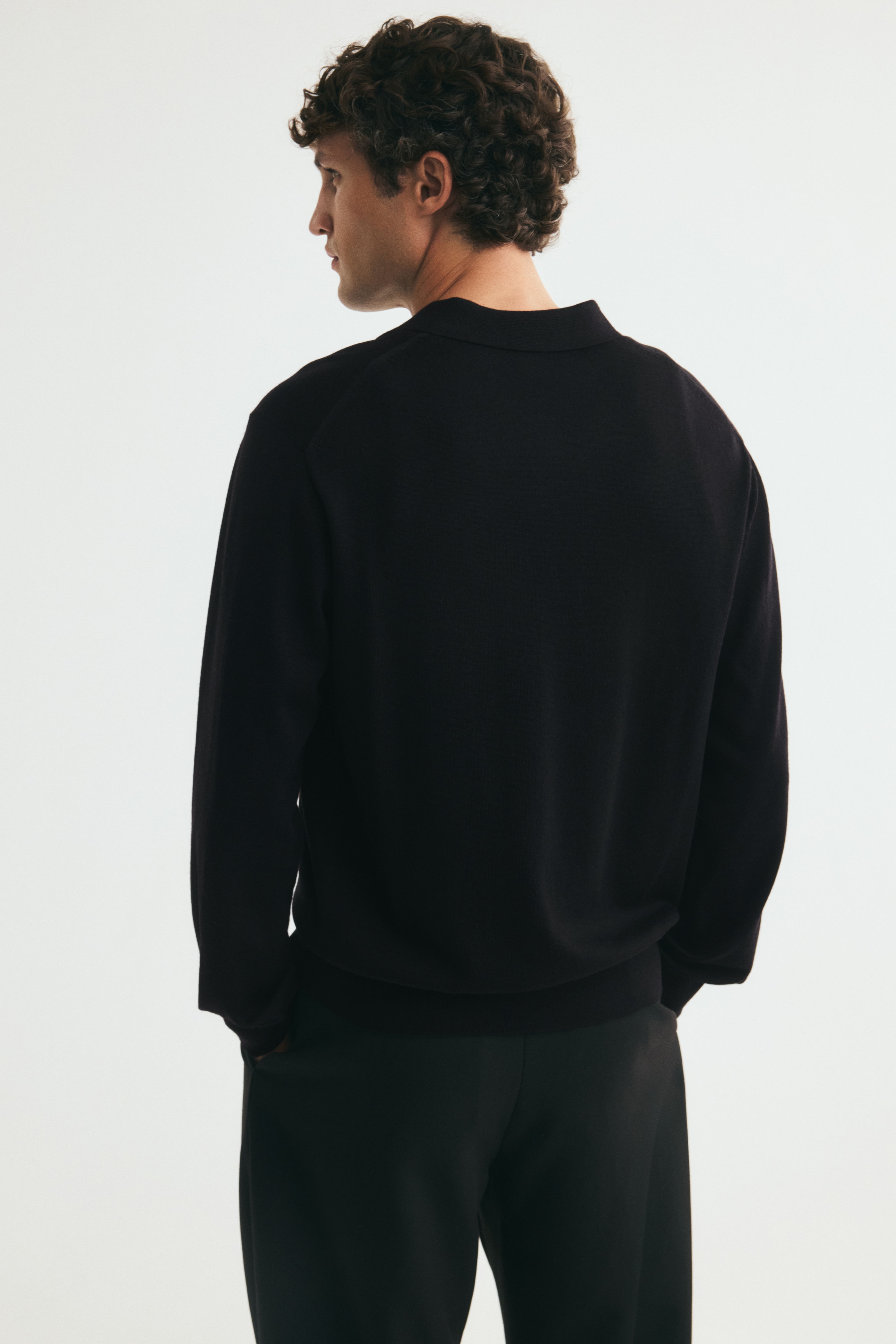 Regular-Fit Merino Wool Half-Zip Polo Shirt
