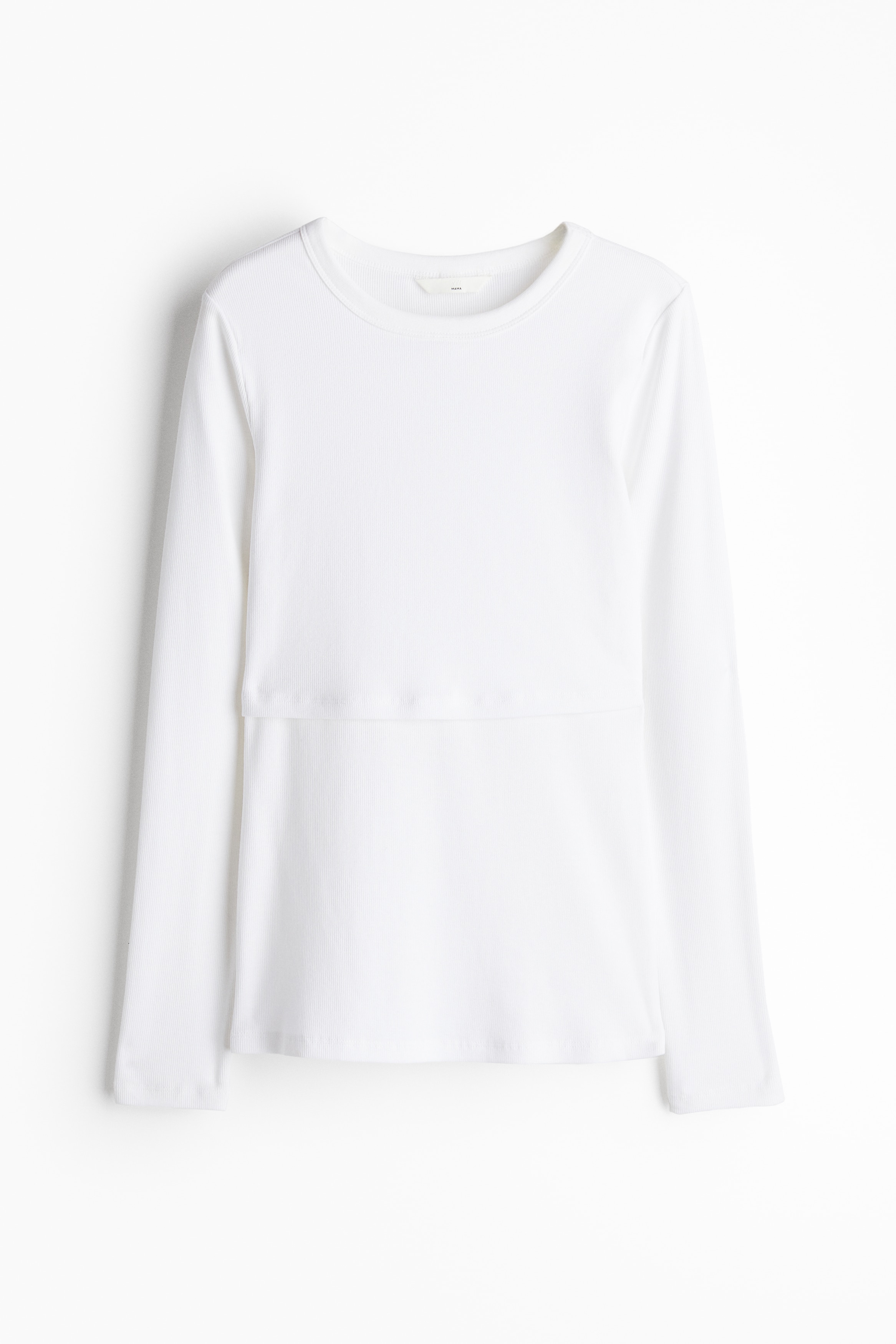 H&M MAMA - Vit MAMA Ribbad amningströja - Size: L  - H&M