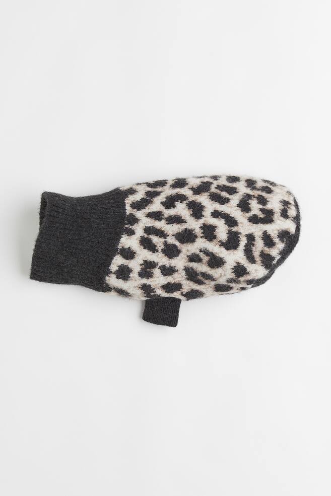 Jacquard-knit dog jumper - Dark grey/Leopard print/Pink - 1